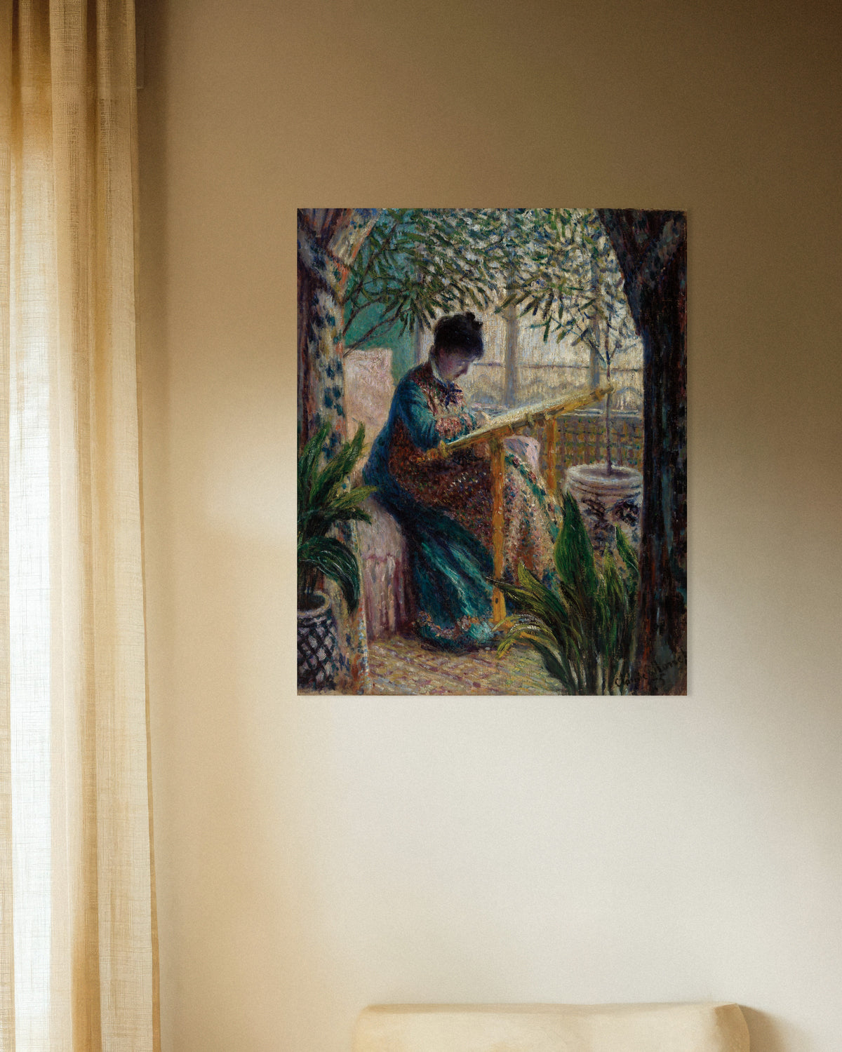 Poster Madame Monet a Bordar (1875), de Claude Monet