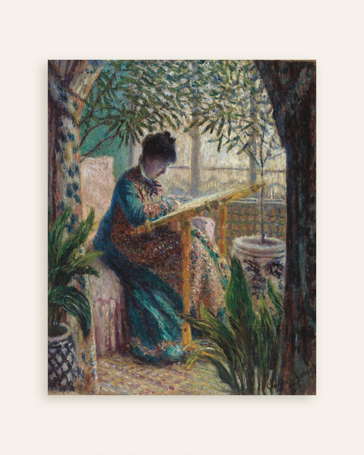 Poster Madame Monet a Bordar (1875), de Claude Monet, miniatura