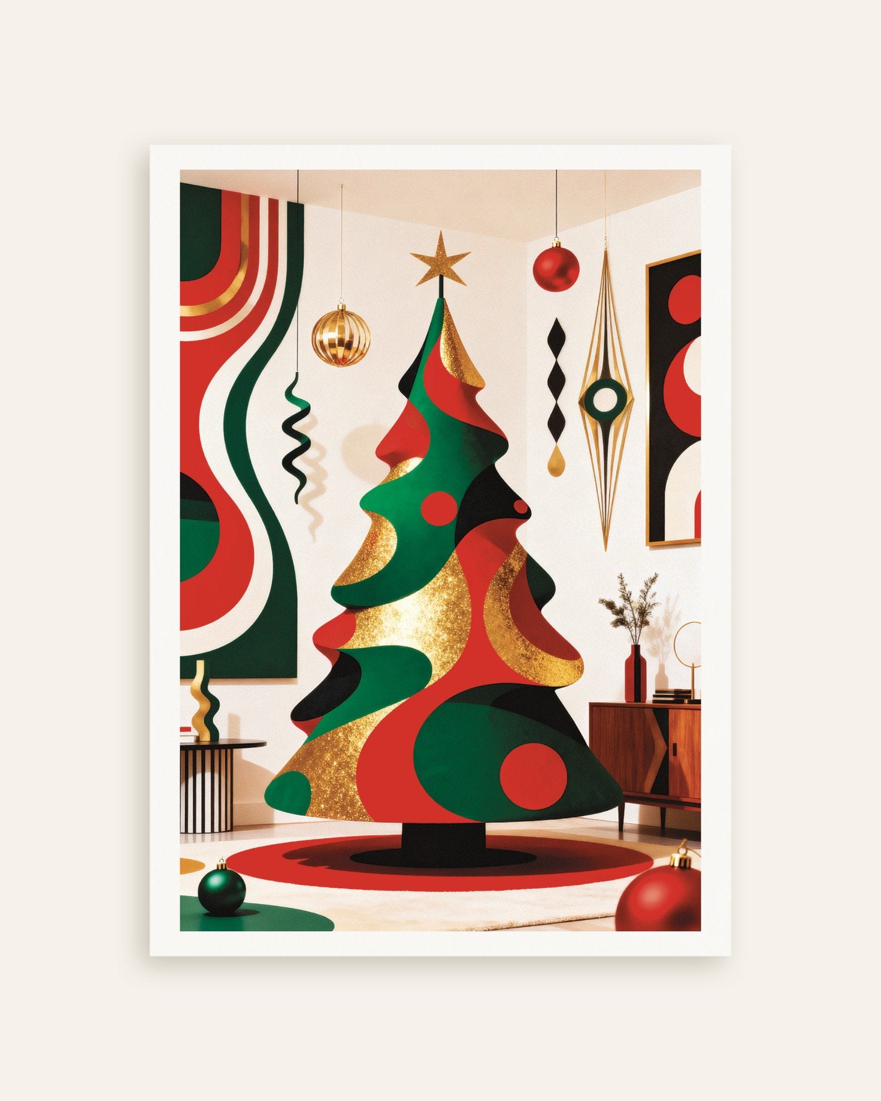 Poster of Modern design Christmas tree poster, thumbnail