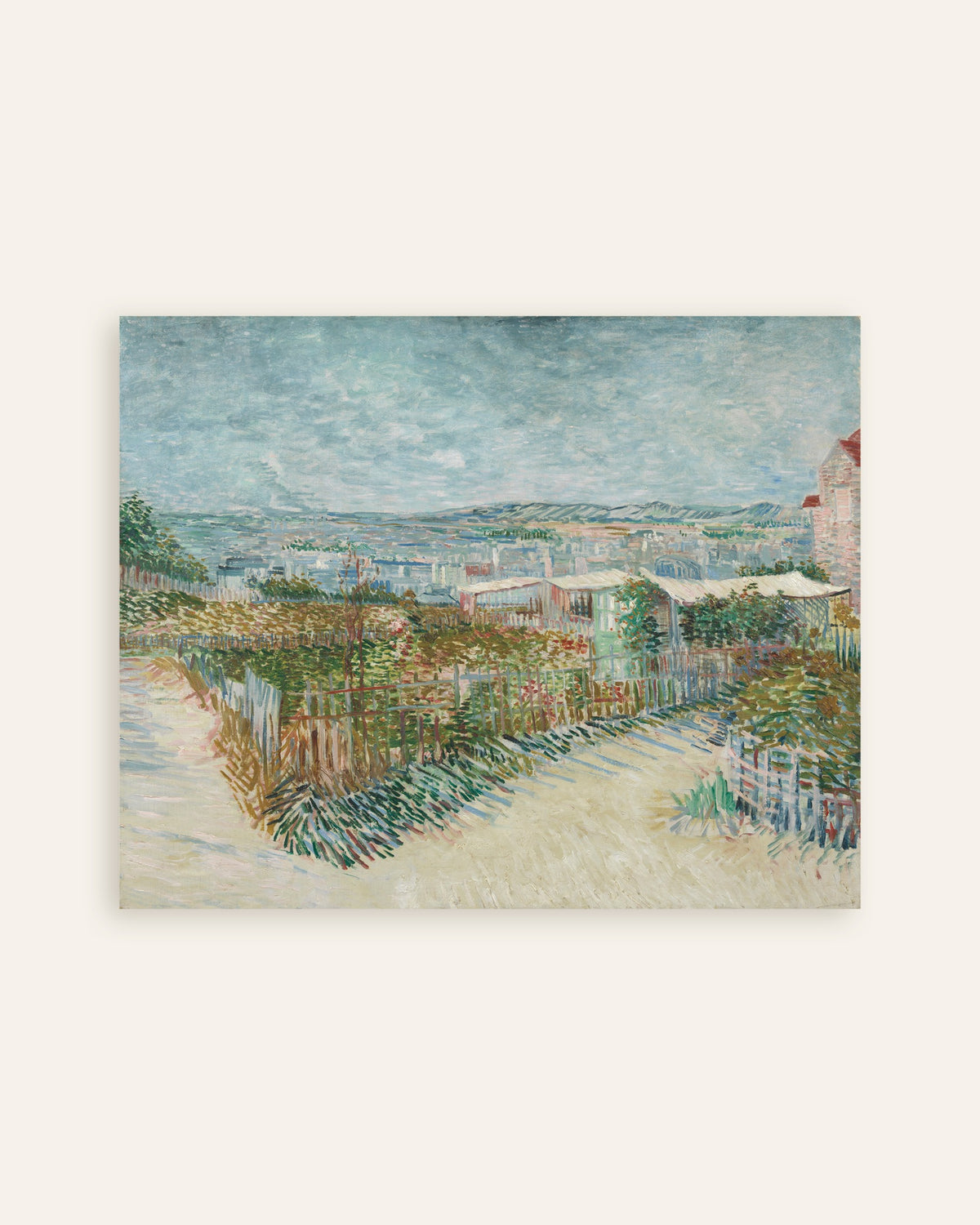 Poster de Montmartre, por detrás do Moulin de la Galette (1887), de Vincent van Gogh, miniatura