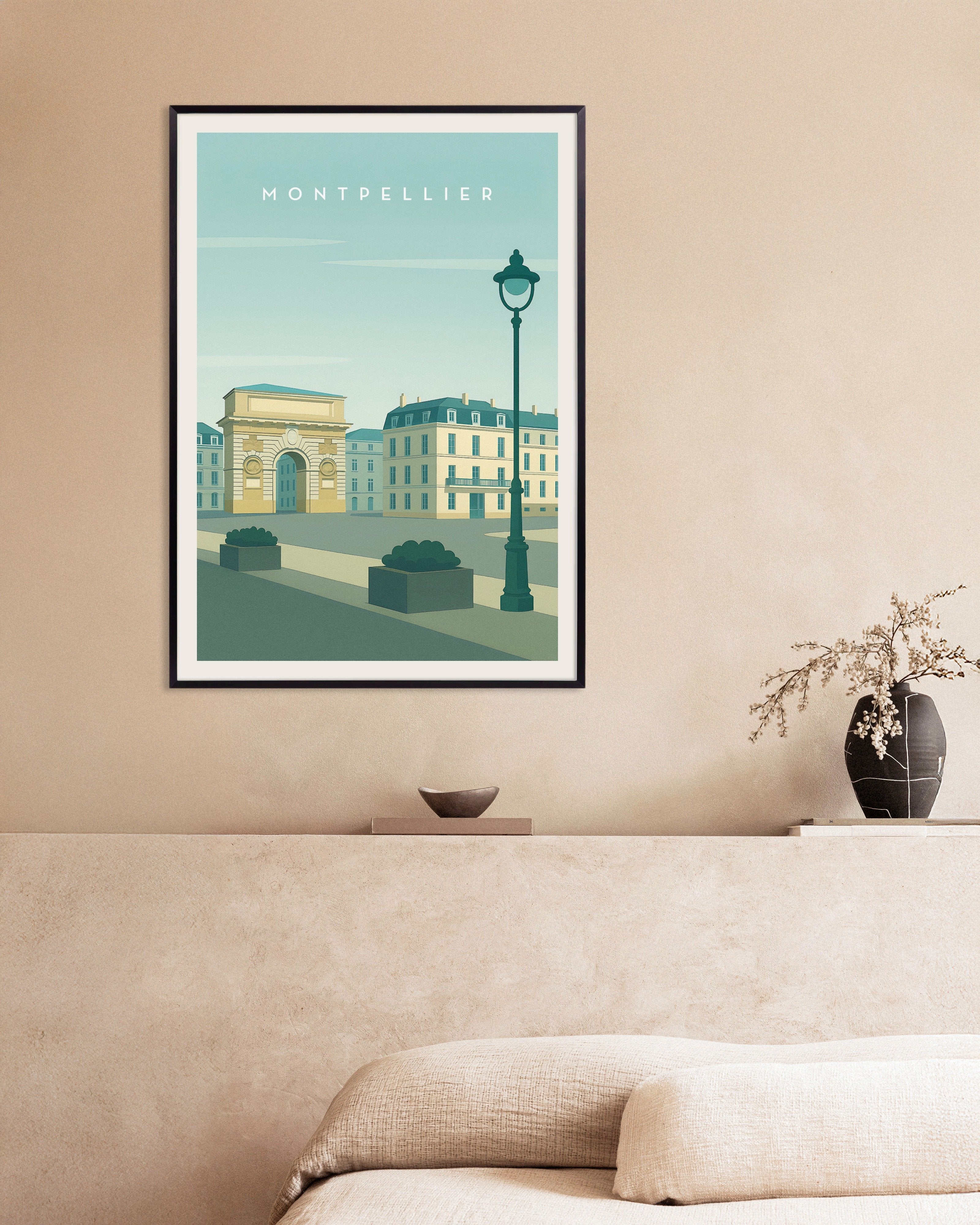 Poster of Montpellier Wall Art Print, with metal frame