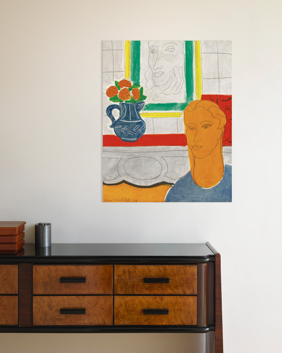 Poster de Cabeça ocre (Figura e ramo de flores) (1937), de Henri Matisse