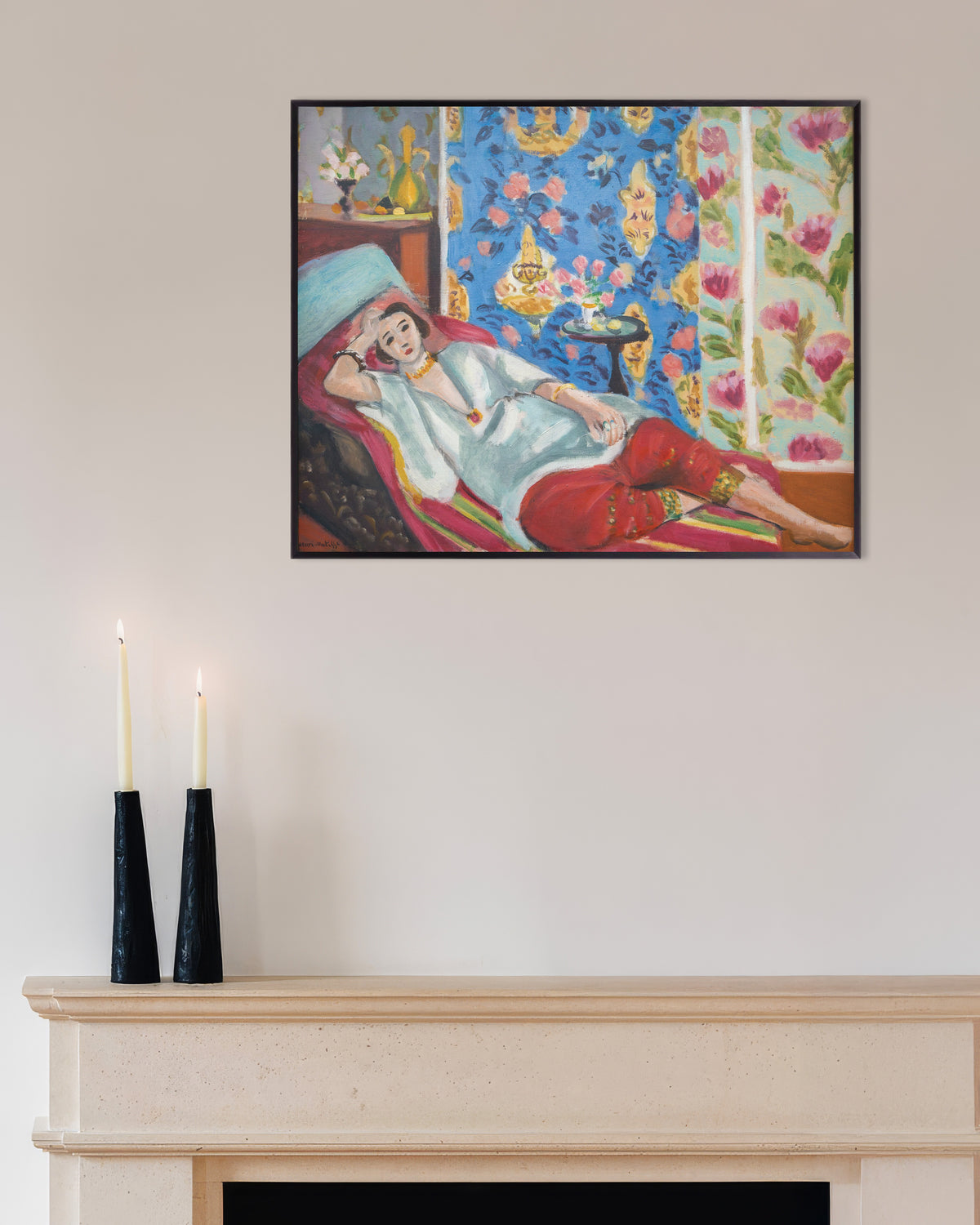 Poster de Odalisca com Calções Vermelhos (1924-1925), de Henri Matisse, com moldura metálica