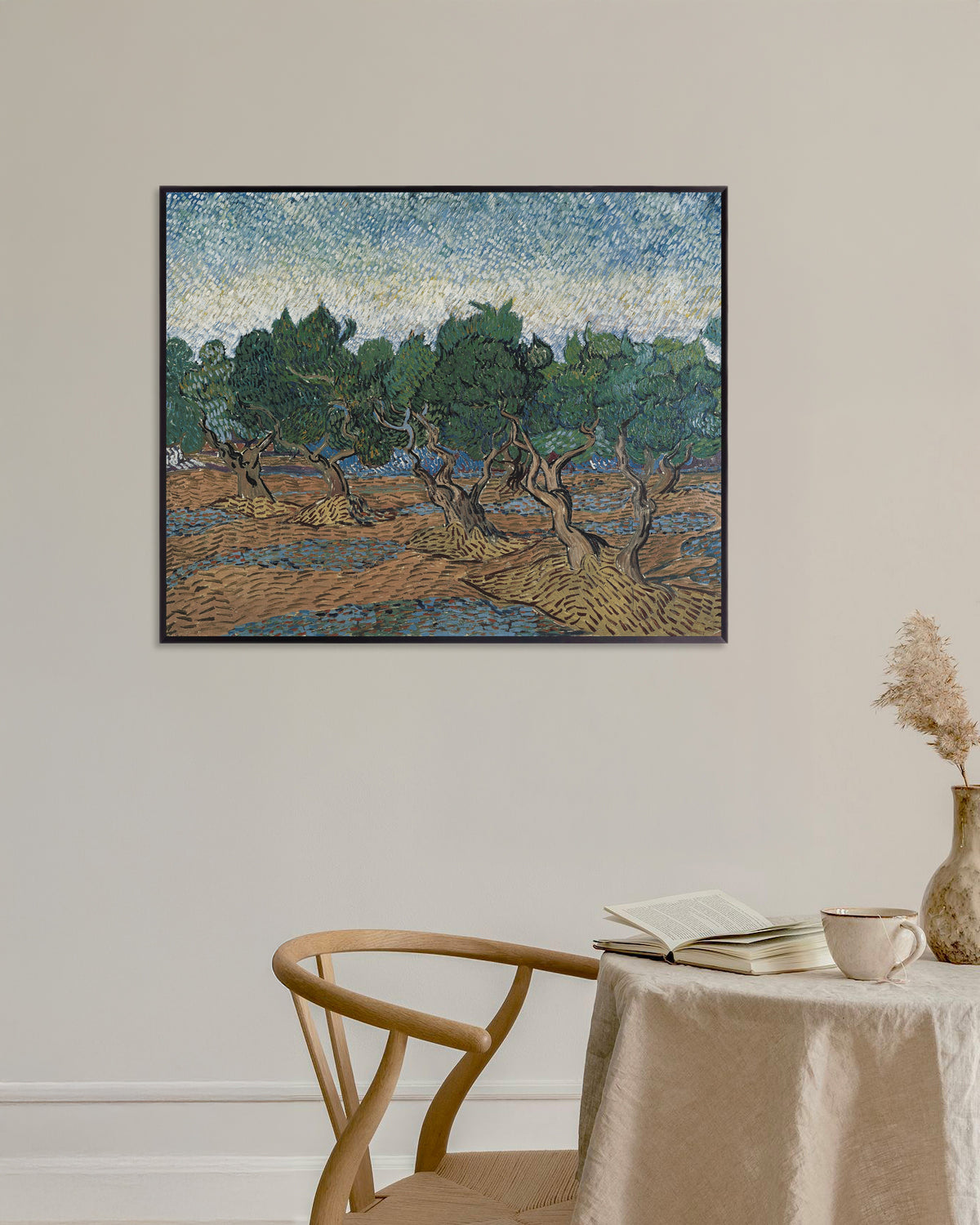 Poster Olival (1889), de Vincent van Gogh, com moldura metálica