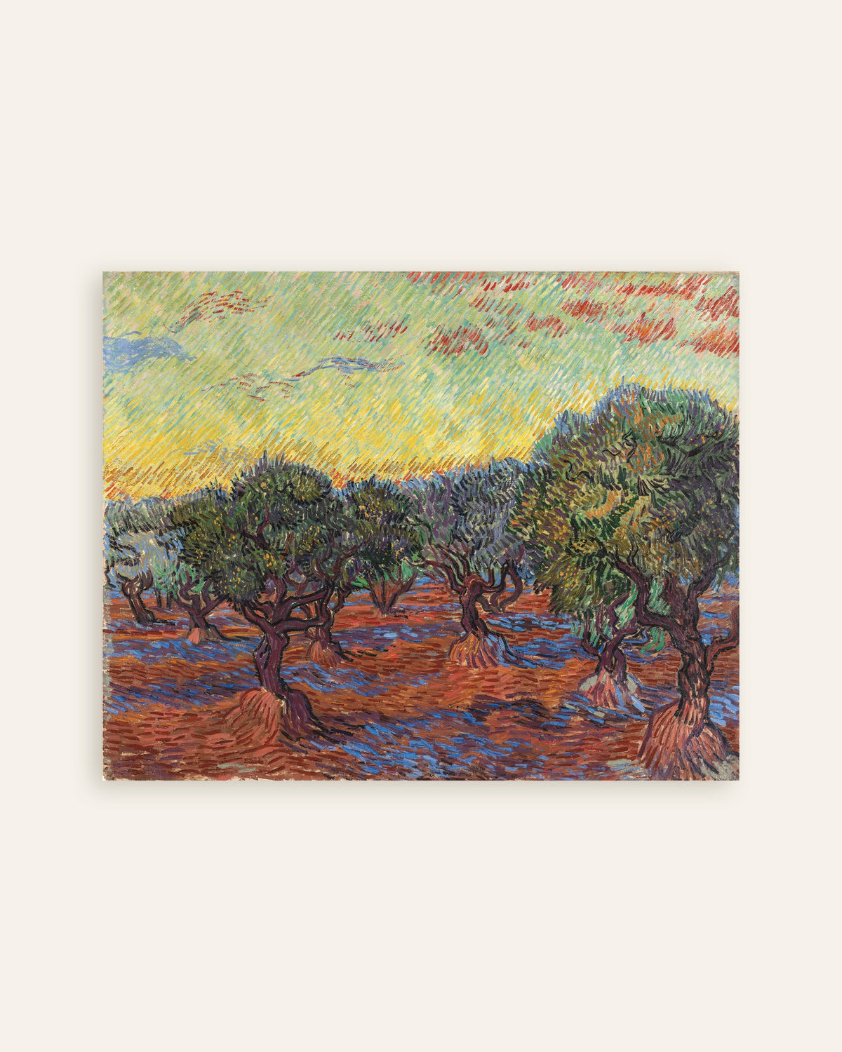 Poster Olival sob um céu cor de laranja (1889), de Vincent van Gogh, em miniatura