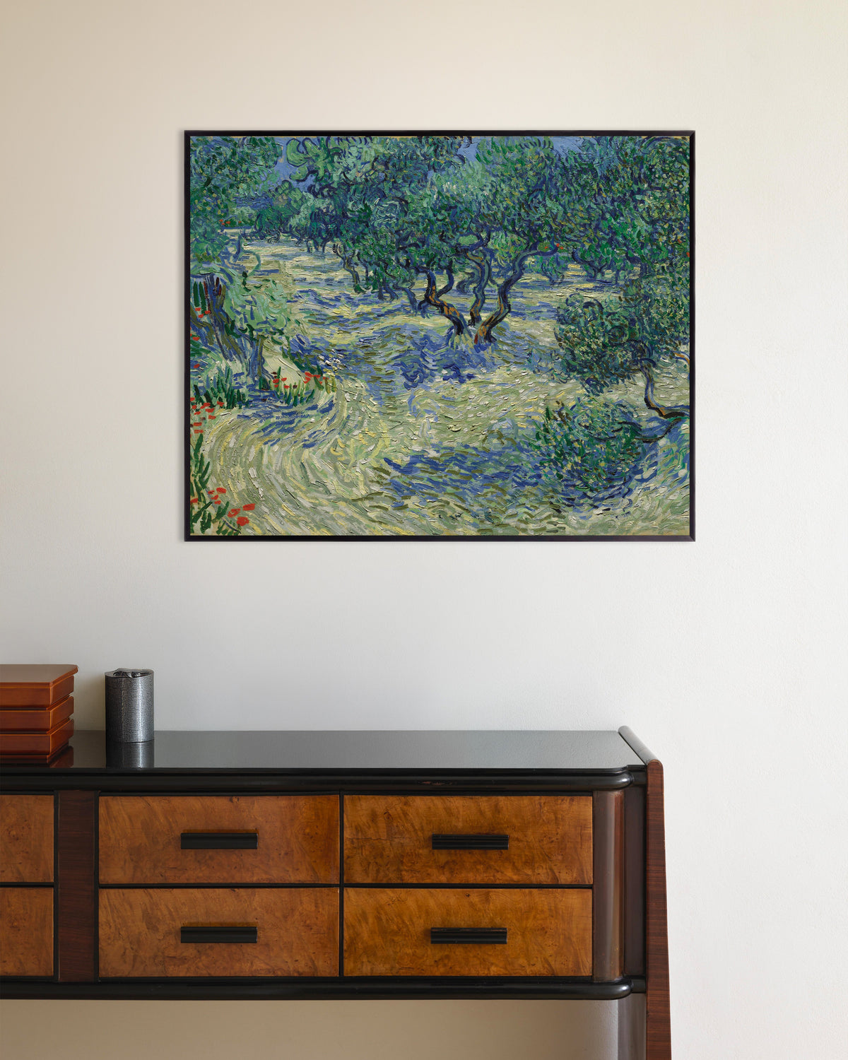 Poster de Olival (1889), de Vincent van Gogh, com moldura metálica