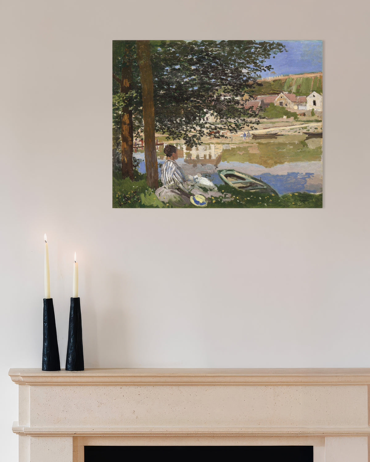 Poster Na Margem do Sena, Bennecourt (1868), de Claude Monet