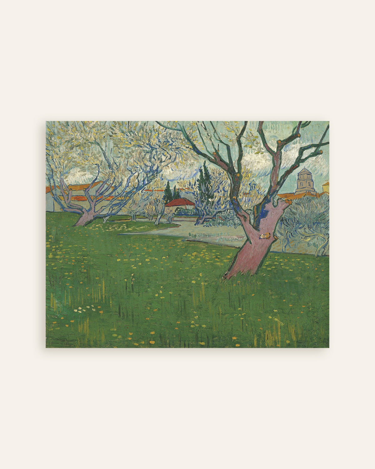 Poster de Pomar em Flor com Vista para Arles (1889), de Vincent van Gogh, em miniatura