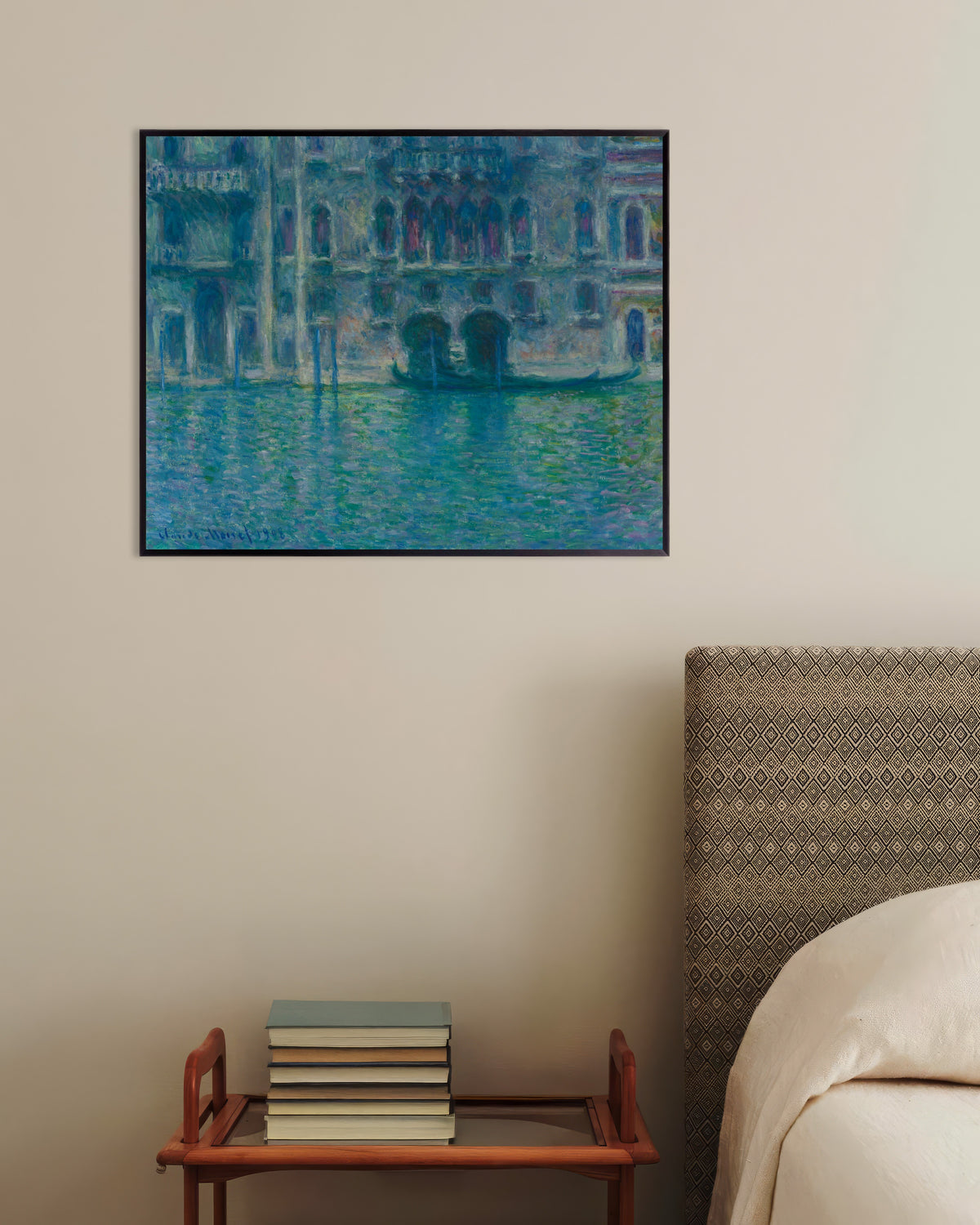 Poster O Palácio da Mula, Veneza (1908), de Claude Monet, com moldura de metal