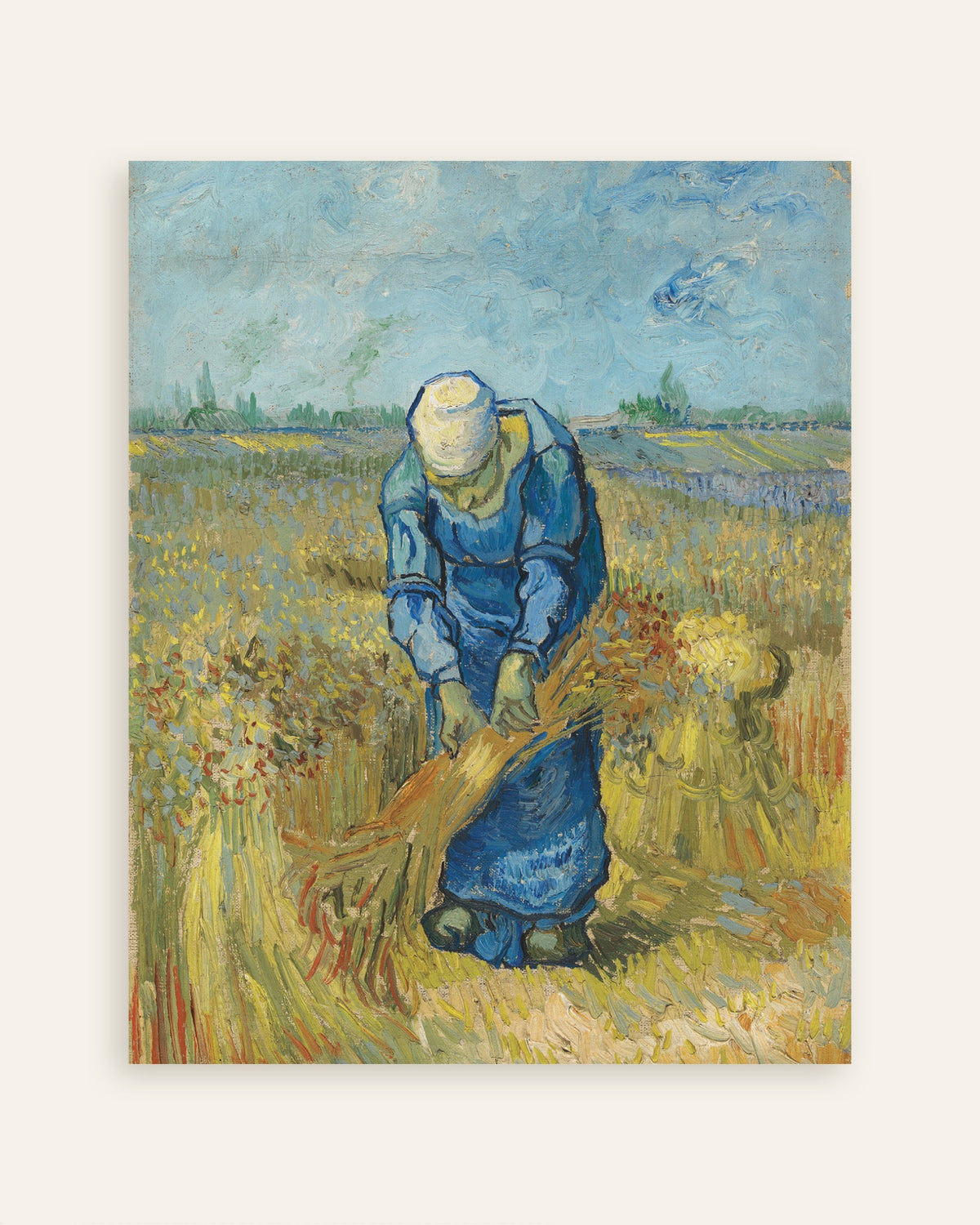 Poster de Camponesa a Atar Feixes, segundo Millet (1889), de Vincent van Gogh, miniatura