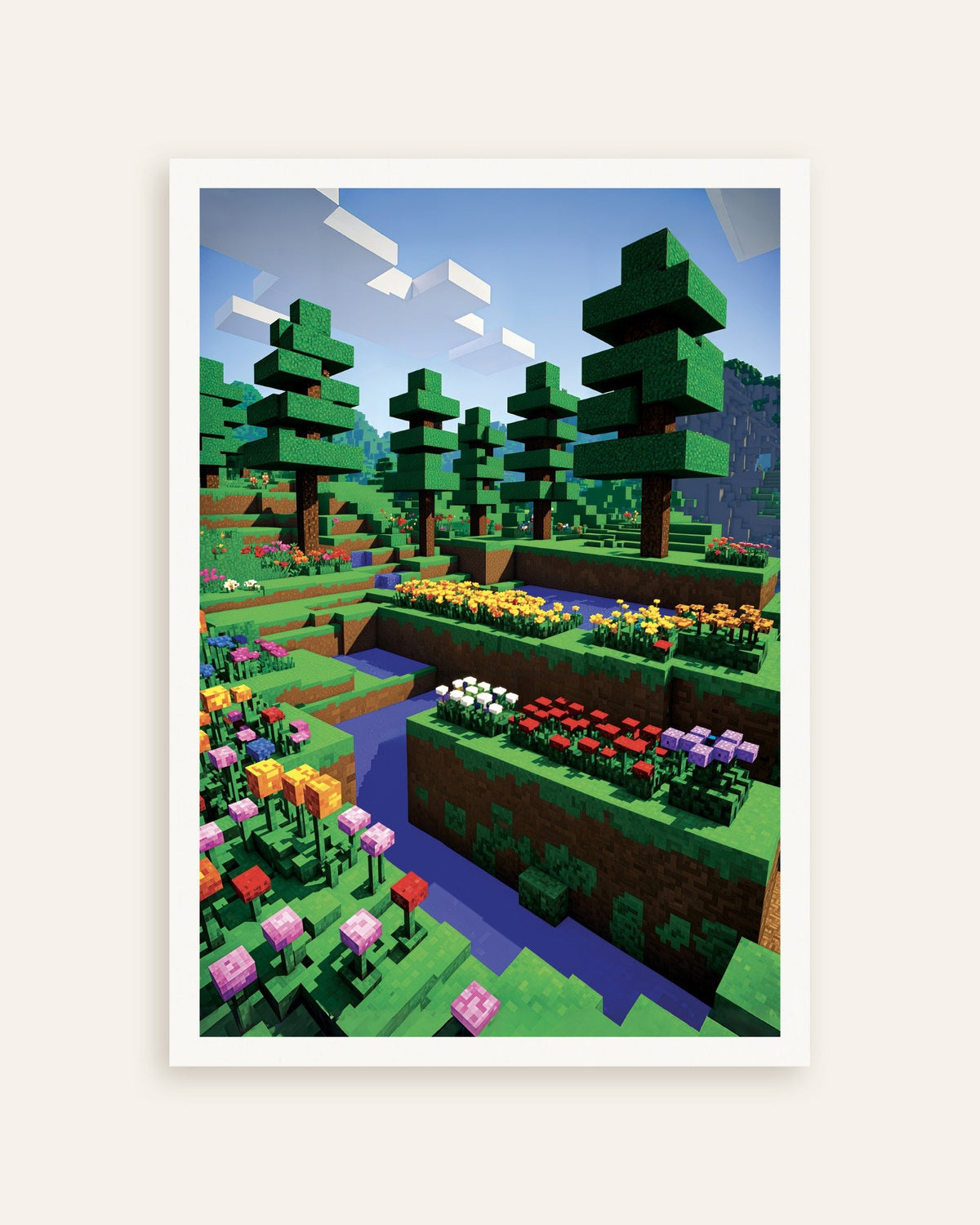 Poster Flores Pixelizadas, miniatura