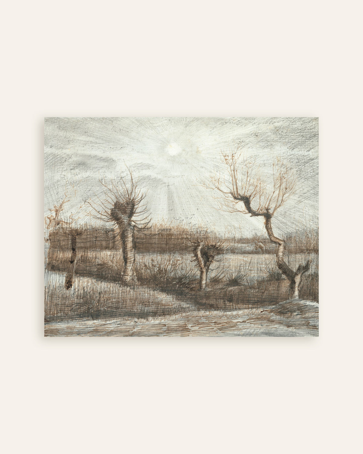 Poster de Salgueiros podados (1884), de Vincent van Gogh, em miniatura