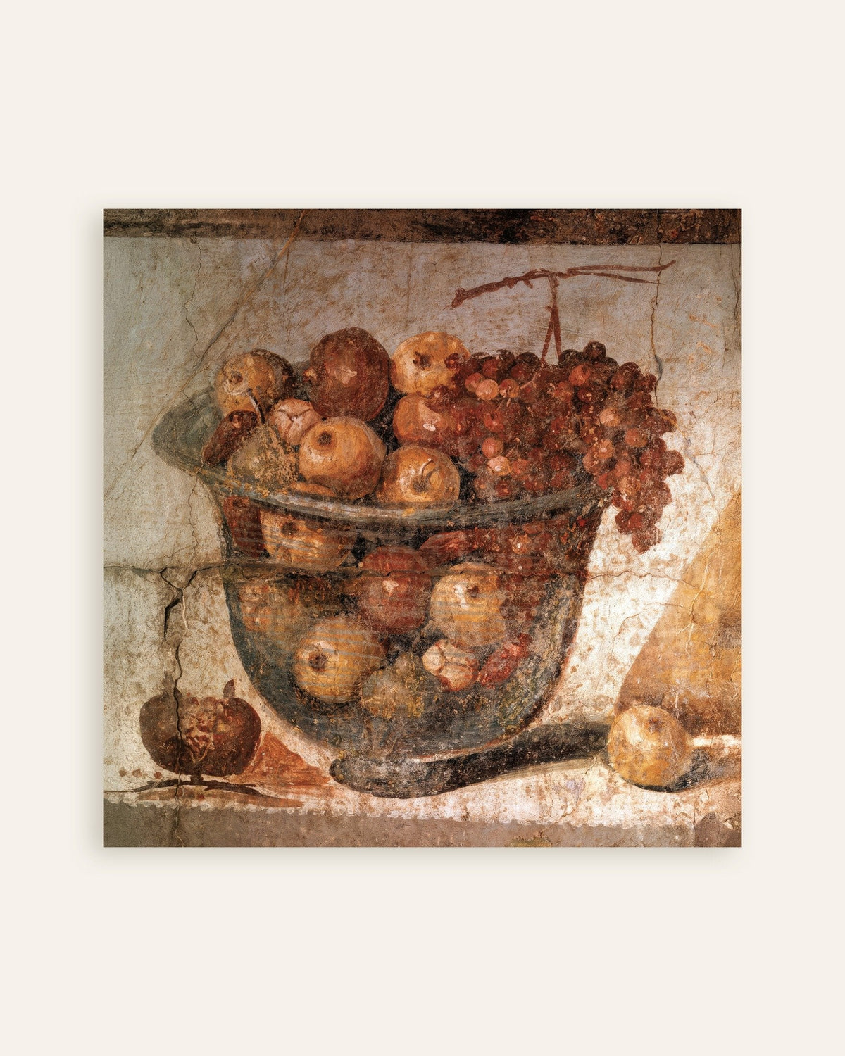 Poster do fresco da taça de fruta, natureza-morta romana de Pompeia