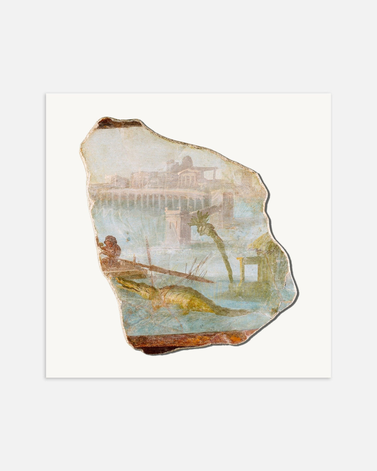 Poster do fragmento de fresco com paisagem nilótica, Pompeia