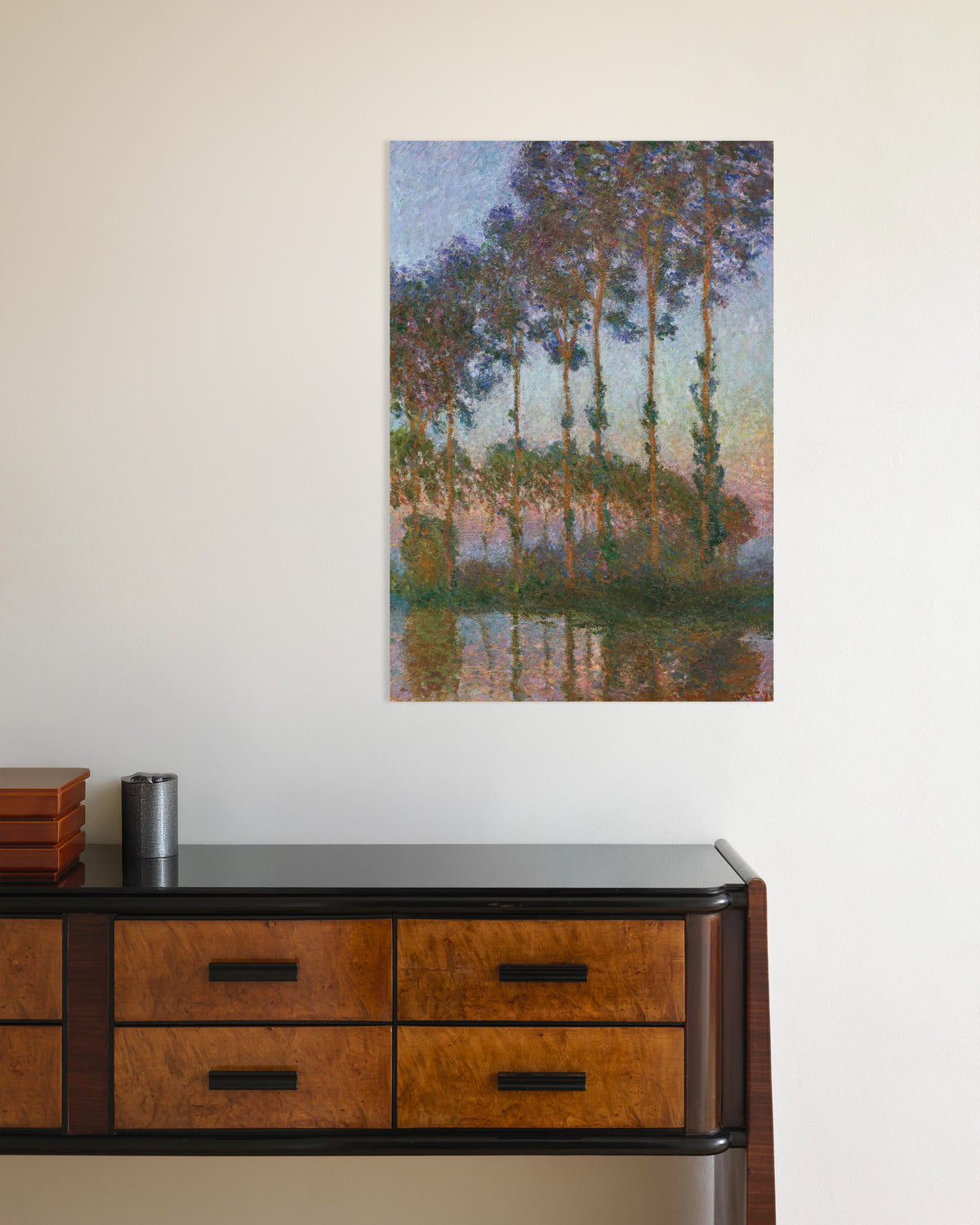 Poster Choupos nas Margens do Epte, Crepúsculo (1891), de Claude Monet