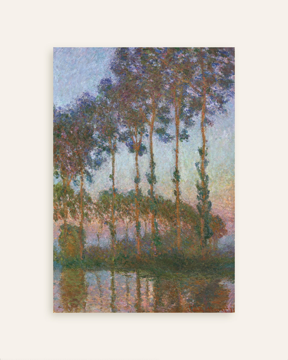 Poster Choupos nas Margens do Epte, Crepúsculo (1891), de Claude Monet, miniatura