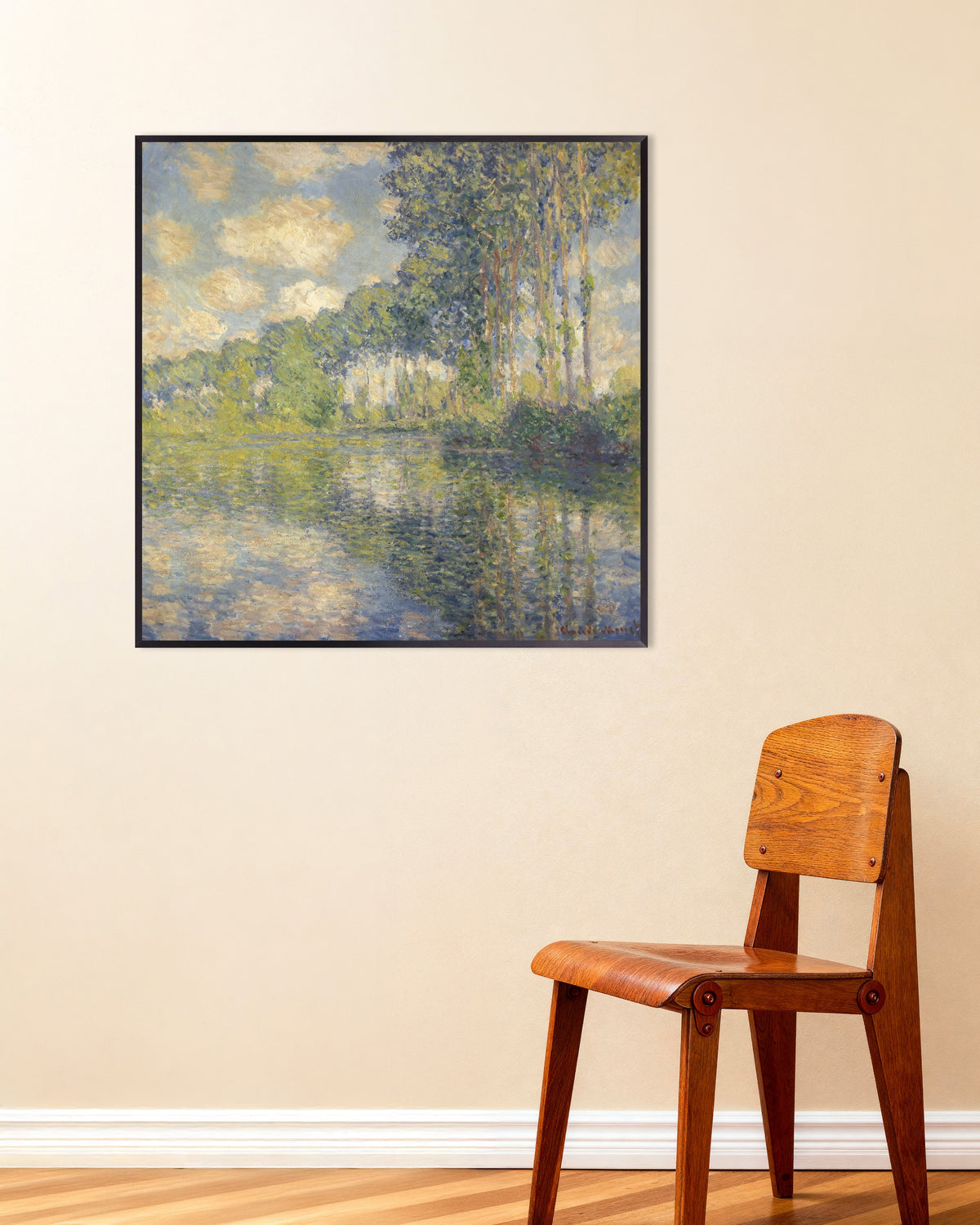 Poster Choupos no Epte (1891), de Claude Monet, com moldura de metal