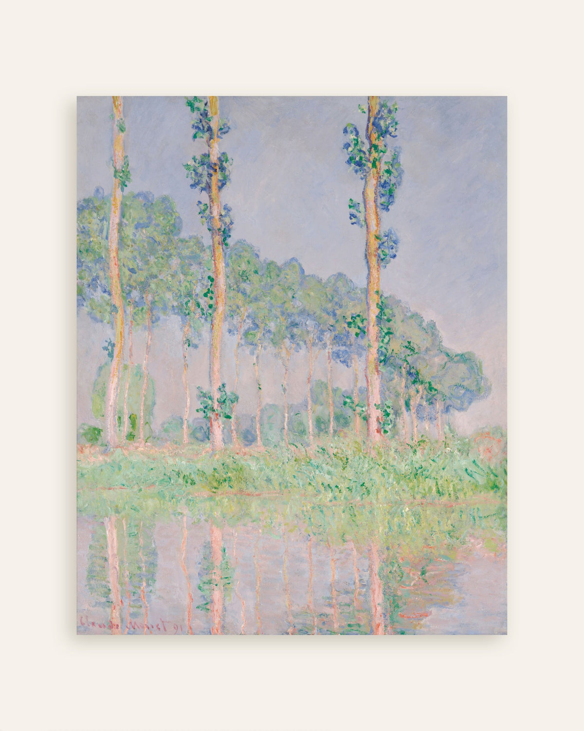 Poster Choupos, Efeito Rosa (1891), de Claude Monet, miniatura