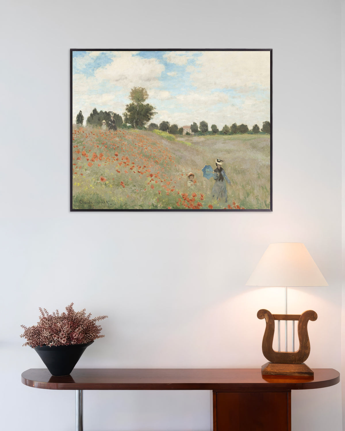 Poster Papoilas (1873), de Claude Monet, com moldura de metal