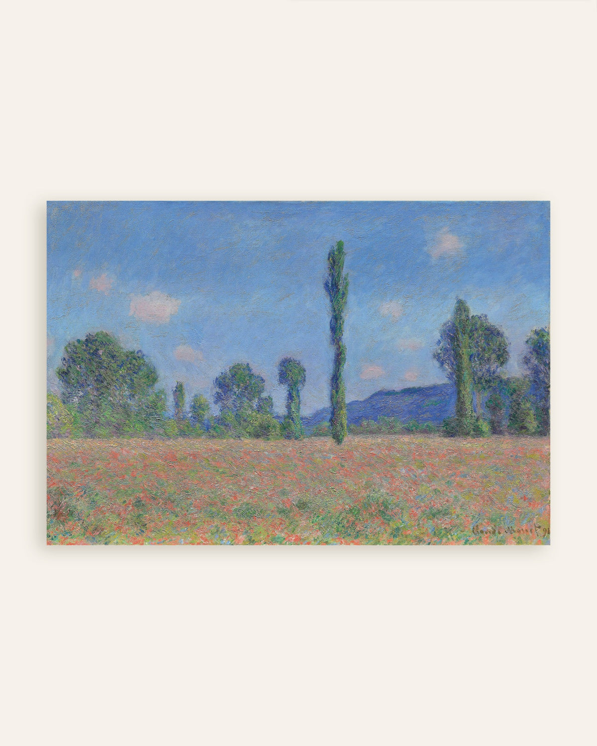 Poster Campo de Papoilas, Giverny (1890), de Claude Monet, miniatura
