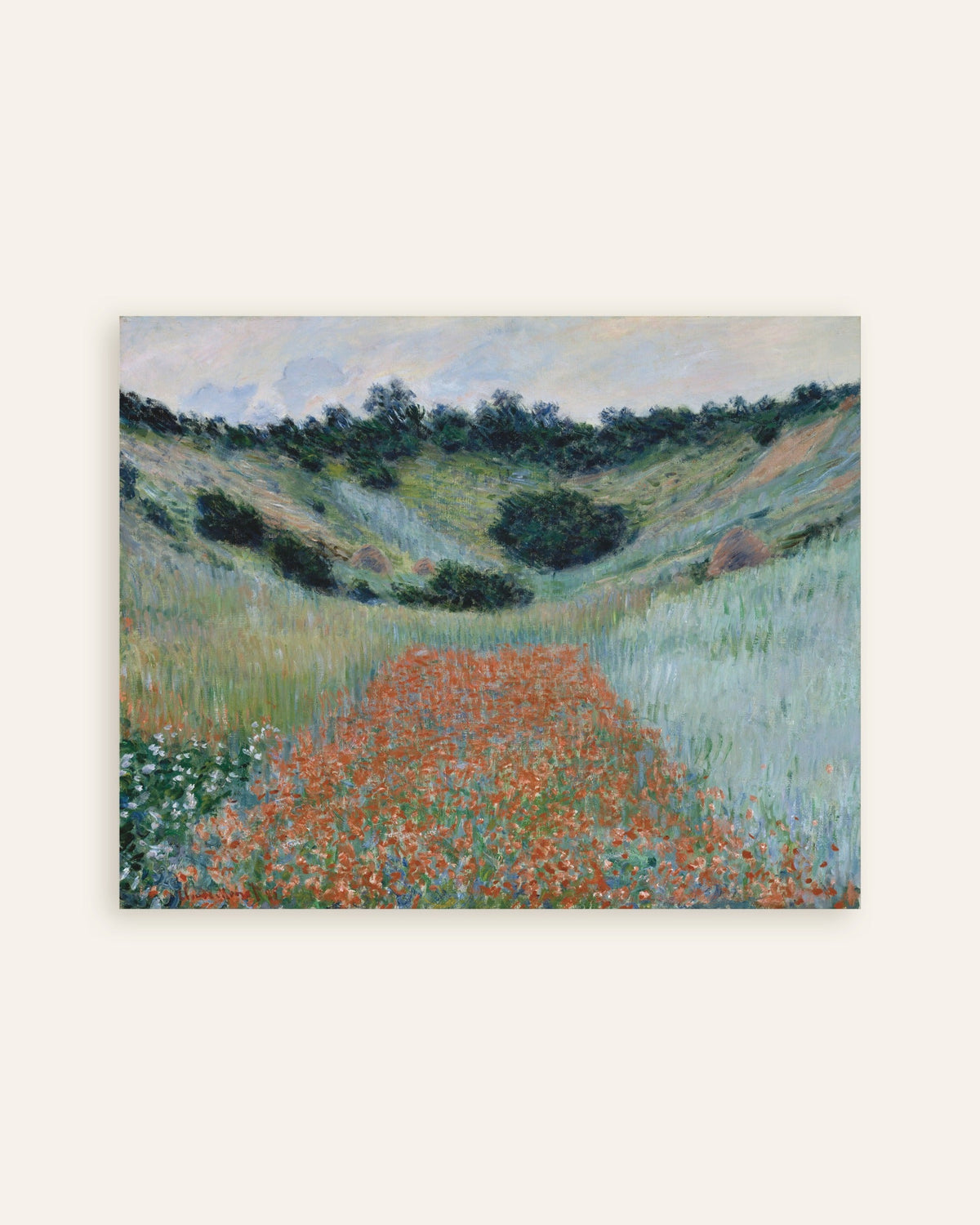 Poster Campo de Papoilas numa Depressão perto de Giverny (1885), de Claude Monet, miniatura