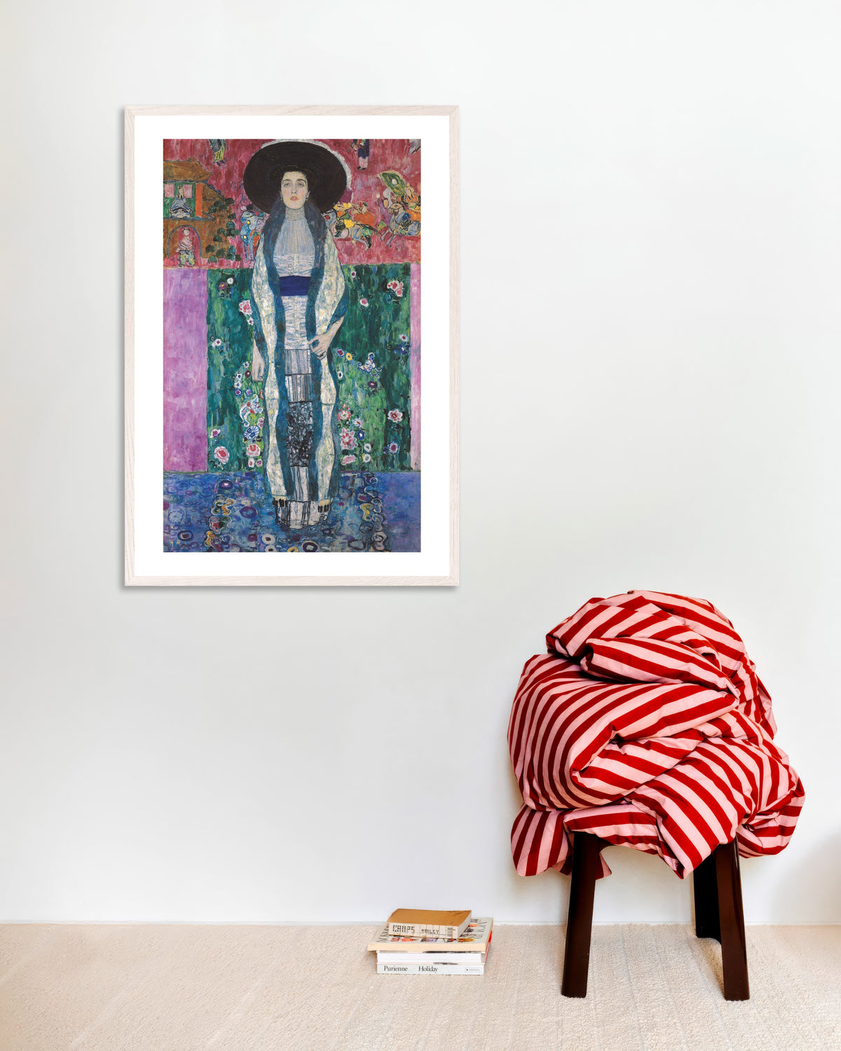 Poster Retrato de Adele Bloch-Bauer II (1912), de Gustav Klimt, com moldura de madeira branca