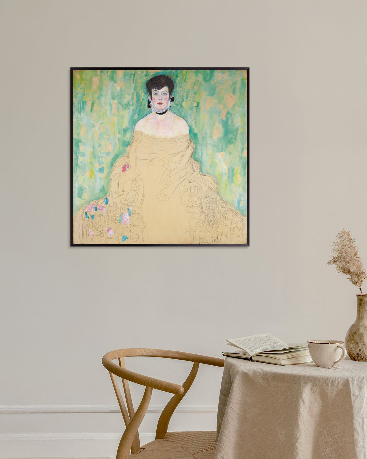 Poster Retrato de Amalie Zuckerkandl (1917), de Gustav Klimt, com moldura de metal