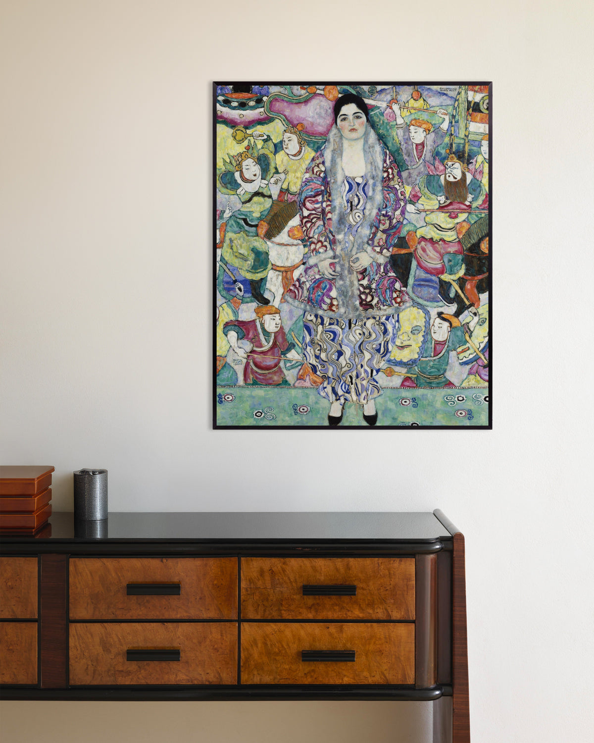 Poster de Retrato de Friederike Maria Beer (1916), de Gustav Klimt, com moldura metálica