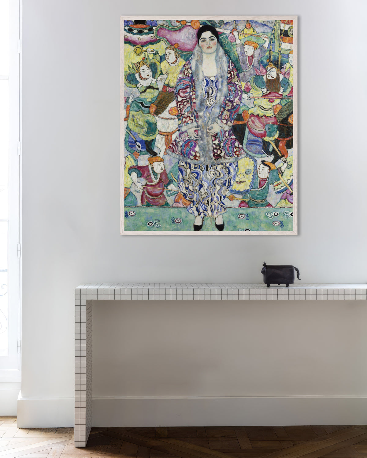Poster de Retrato de Friederike Maria Beer (1916), de Gustav Klimt, com moldura de madeira branca