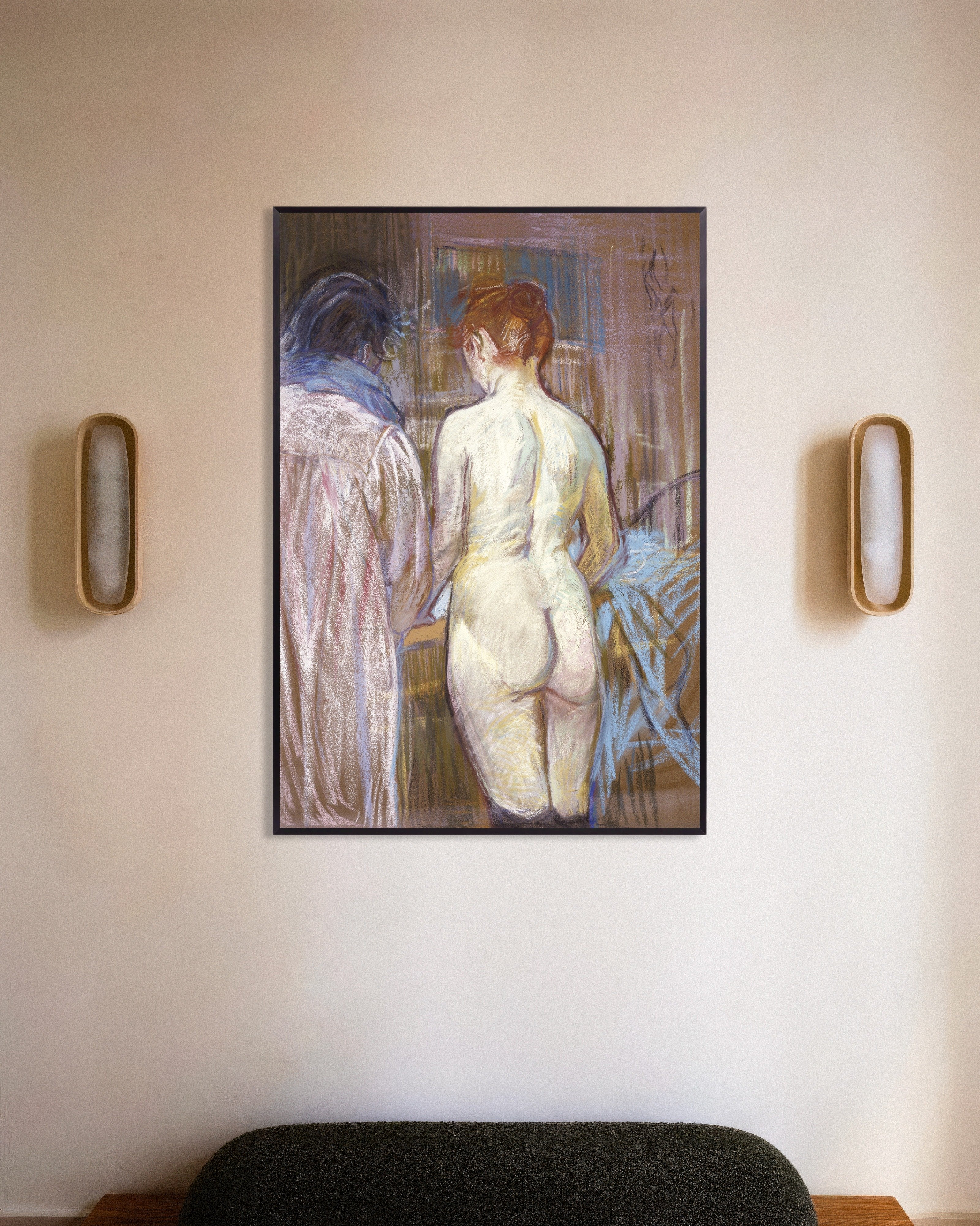 Poster of Prostitutes (1893–1895) by Henri de Toulouse-Lautrec, with metal frame