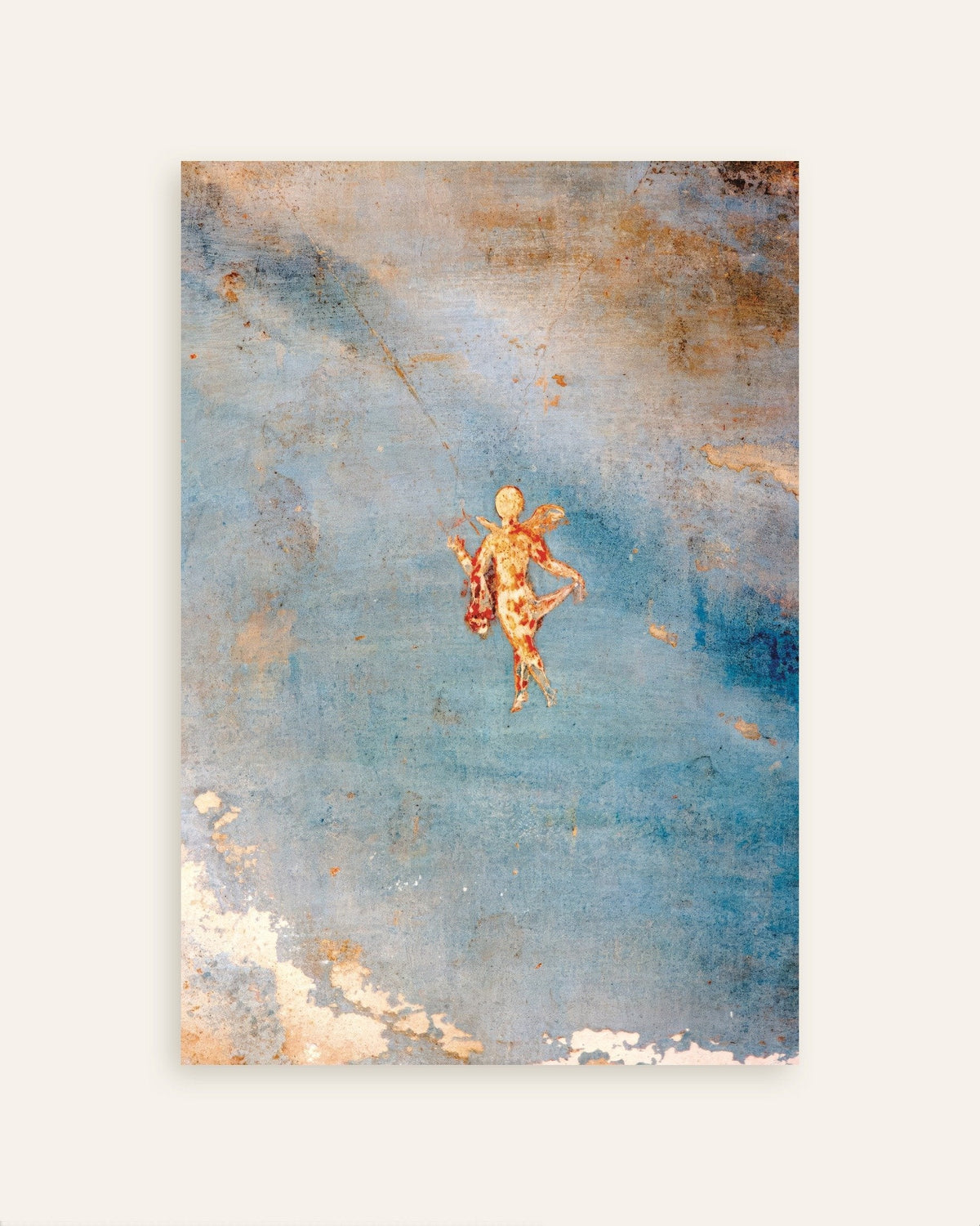 Poster do fresco de Psique sobre fundo azul, Casa de Vénus em Pompeia