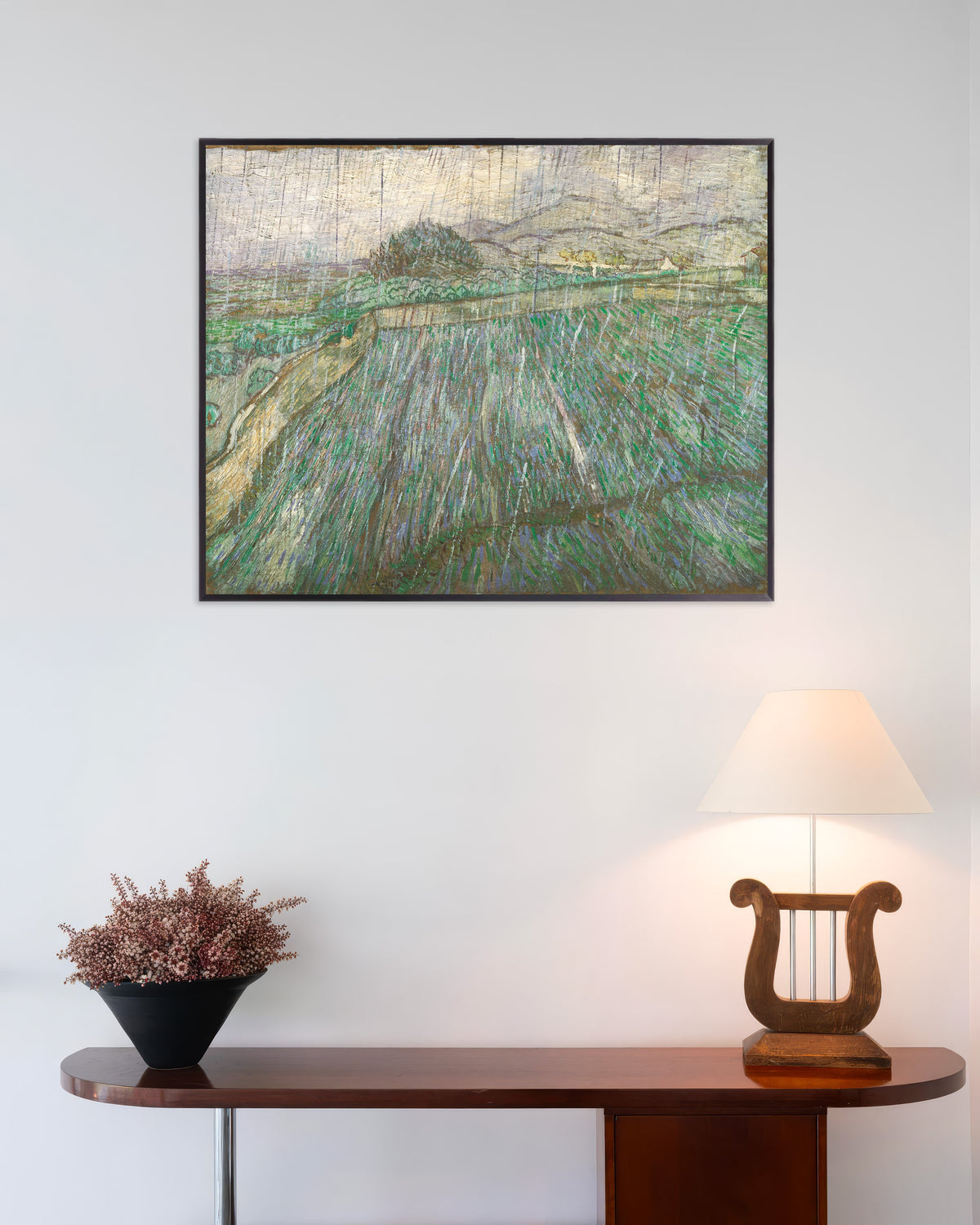 Poster Chuva (1889), de Vincent van Gogh, com moldura de metal