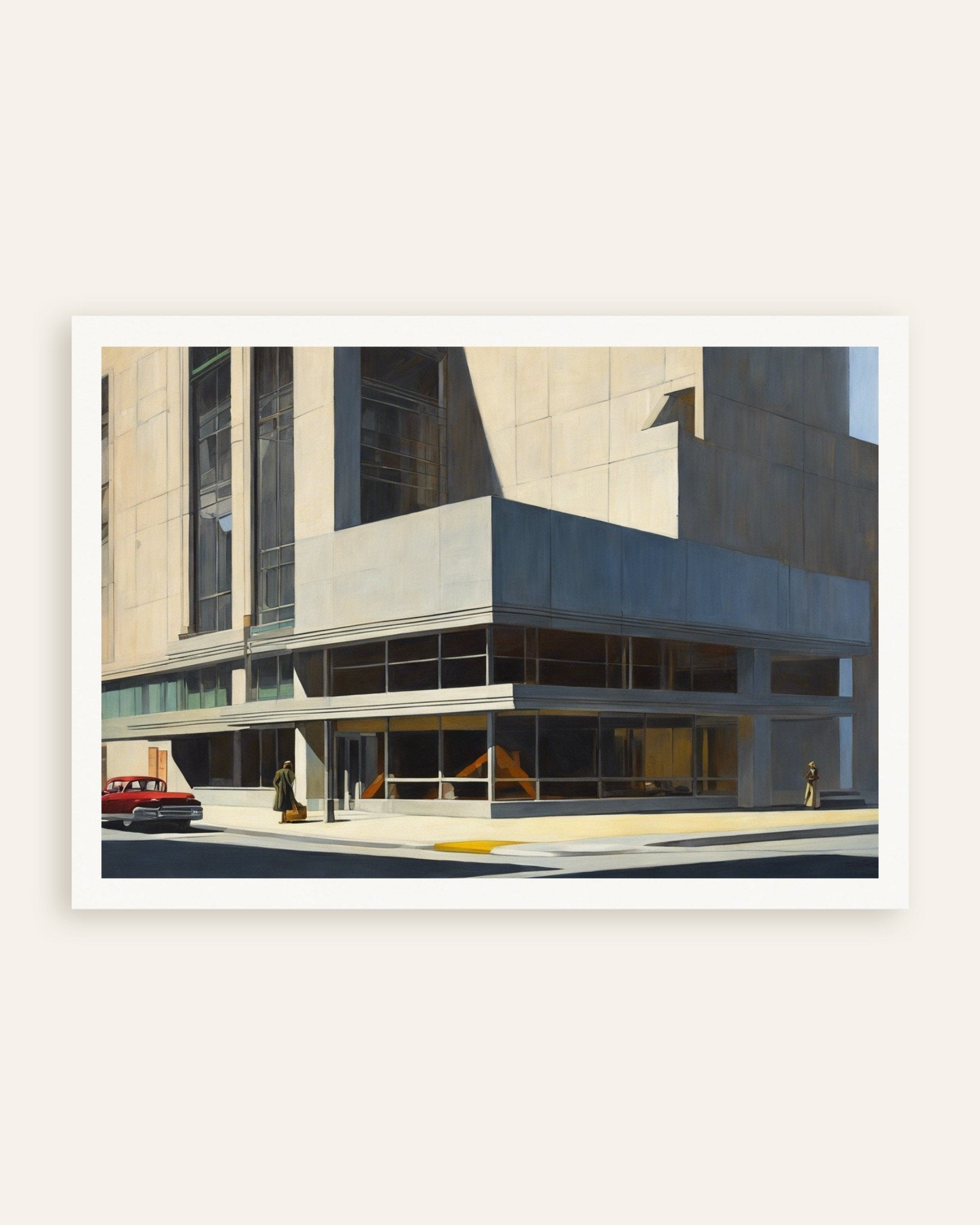 Poster of Realistic American painting of the 20th century, brutalist architecture - Poster, thumbnail