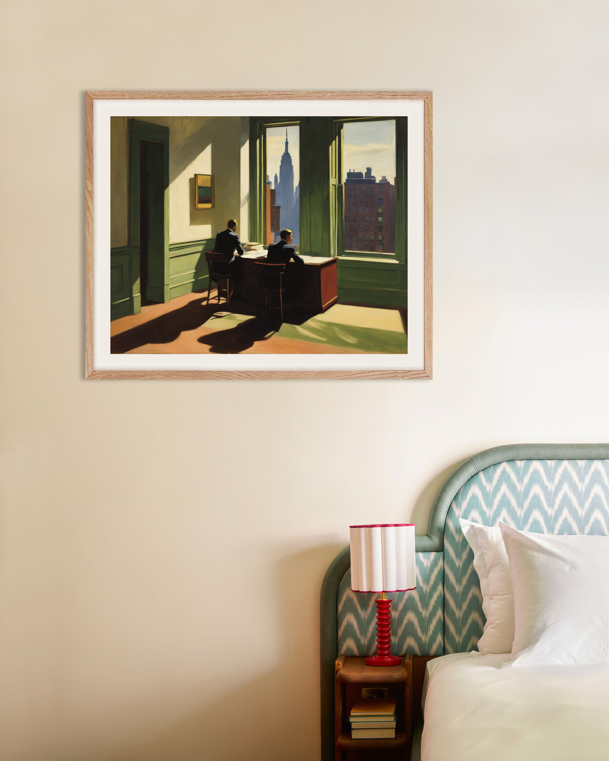 Poster de Pintura americana realista do século XX, com moldura de madeira natural