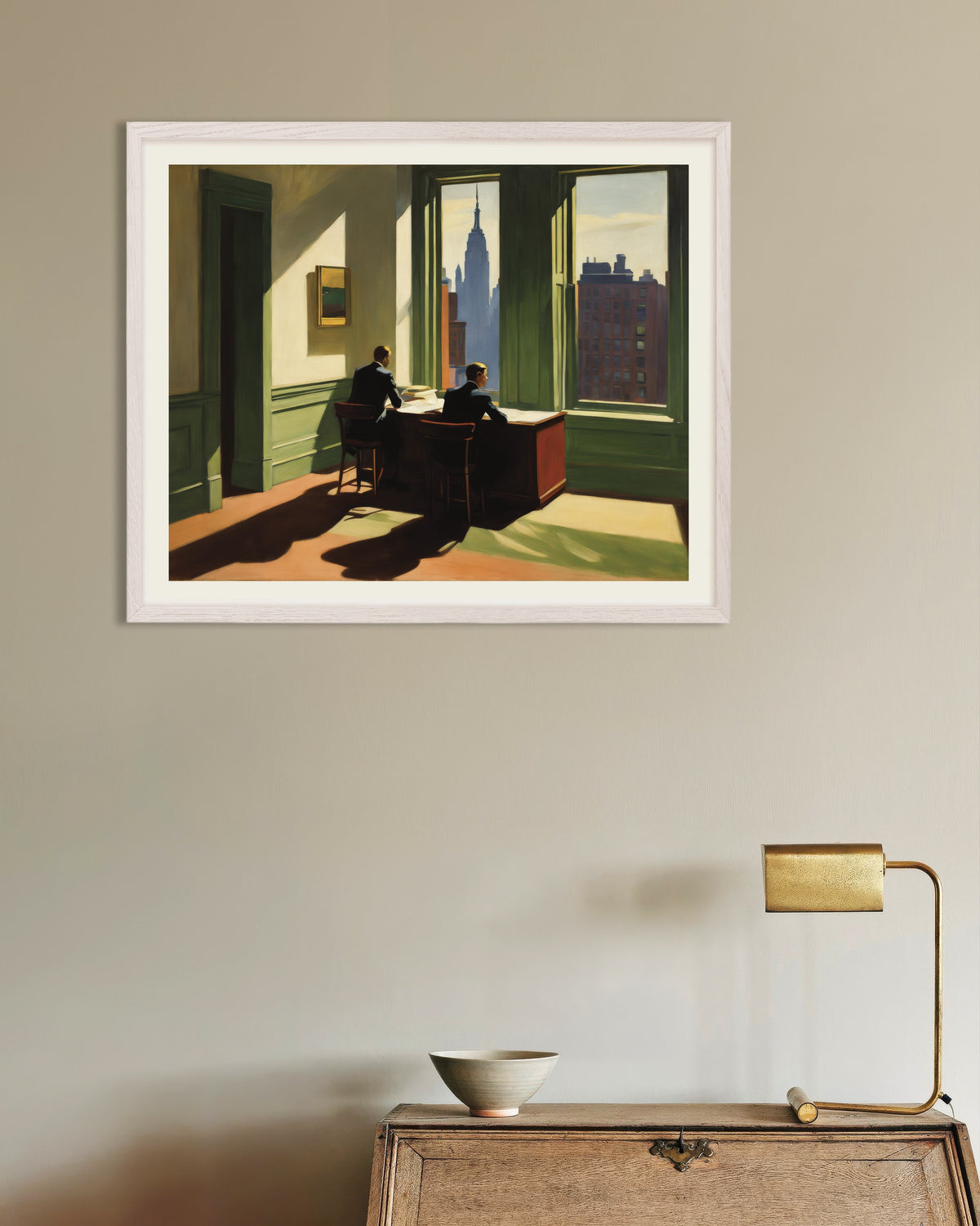 Poster de Pintura americana realista do século XX, com moldura de madeira branca