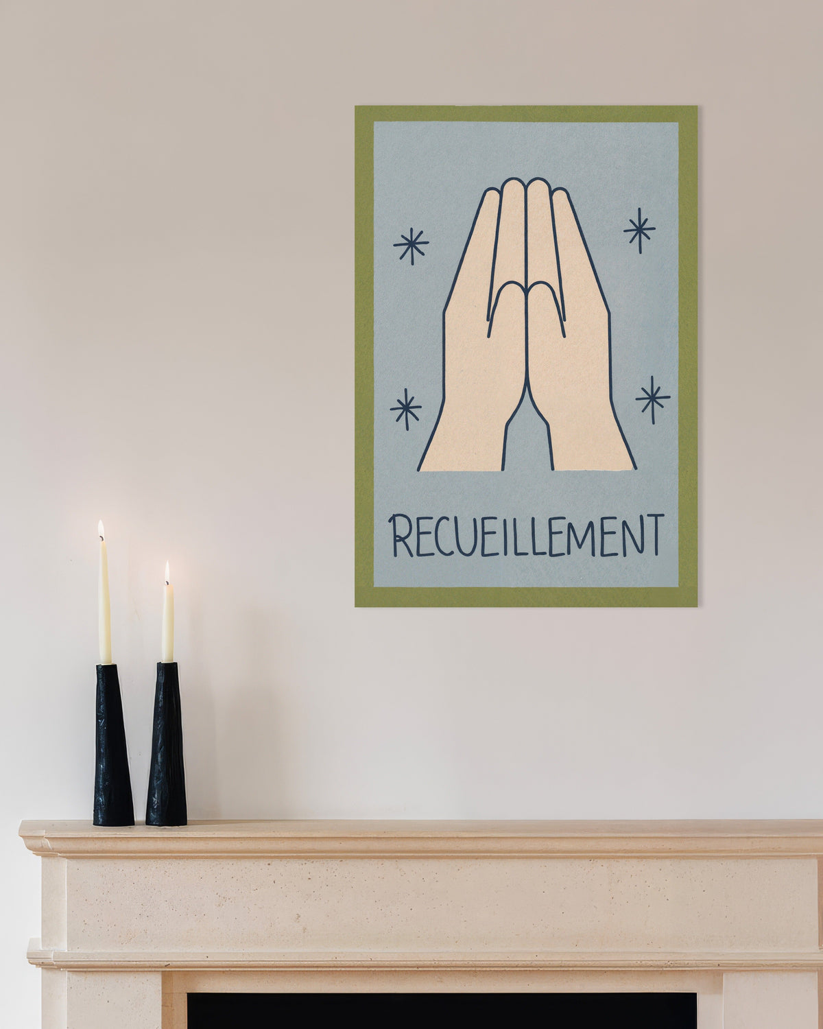 Poster Recueillement - Poster minimalista de arte linear