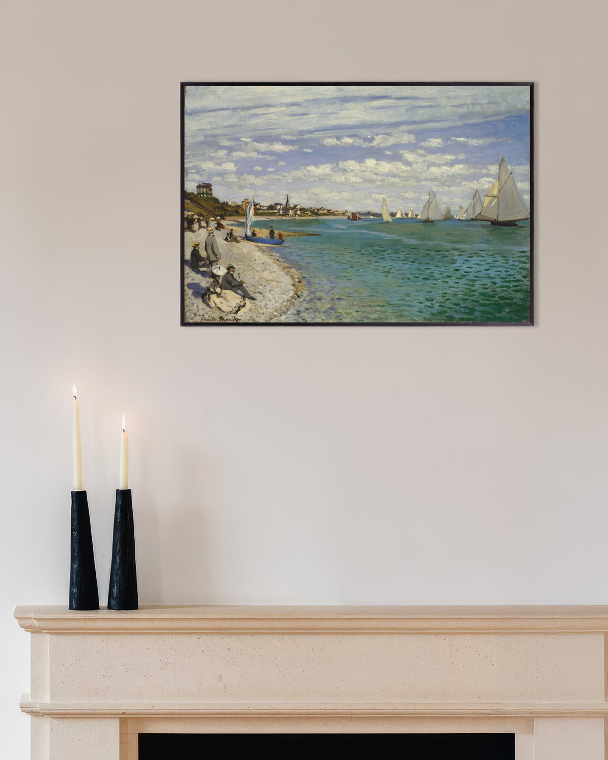 Poster Regata em Sainte-Adresse (1867), de Claude Monet, com moldura de metal
