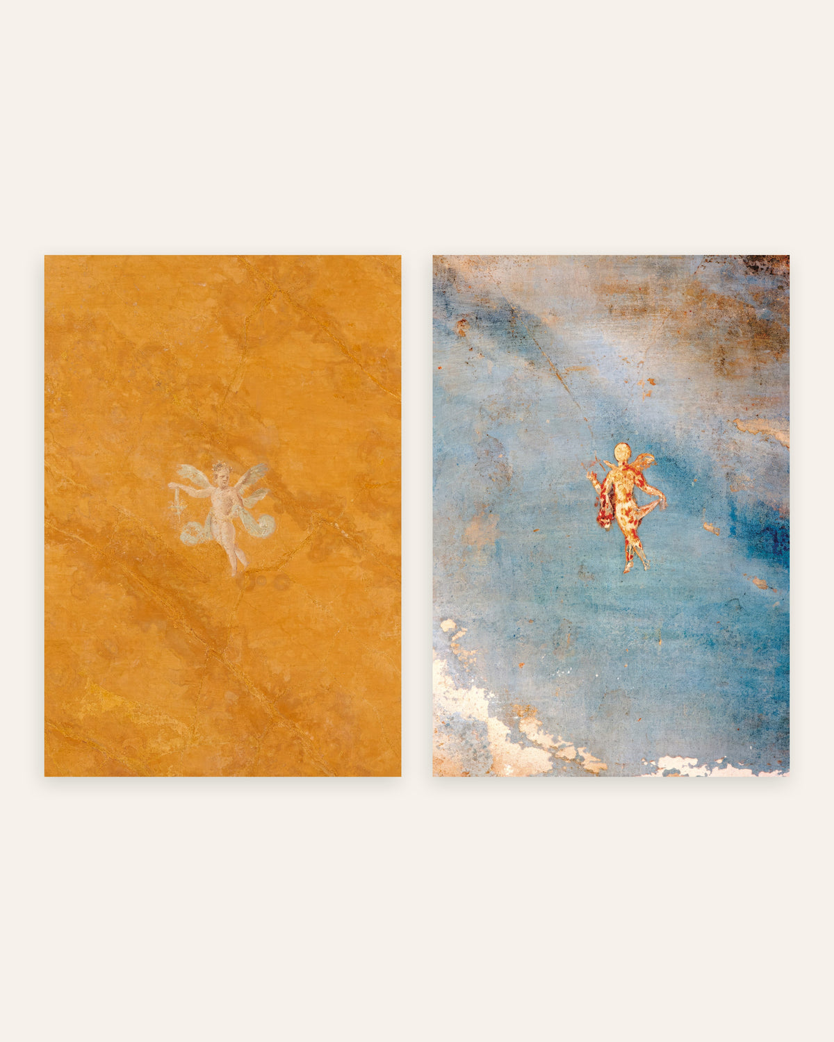Posters de frescos romanos, conjunto de 2: Cupido e Psique, sem moldura