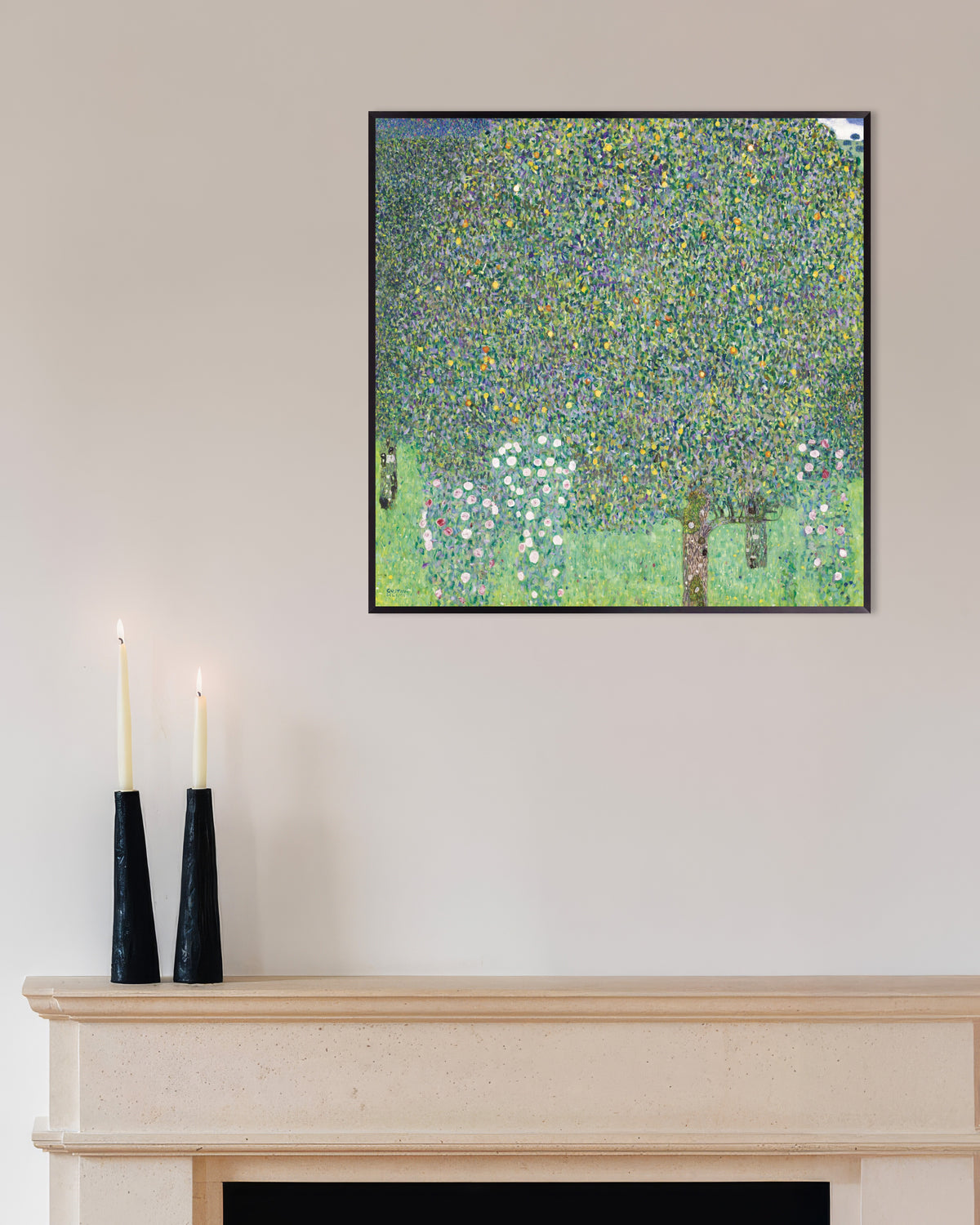 Poster Roseiras sob as Árvores (1905), de Gustav Klimt, com moldura de metal
