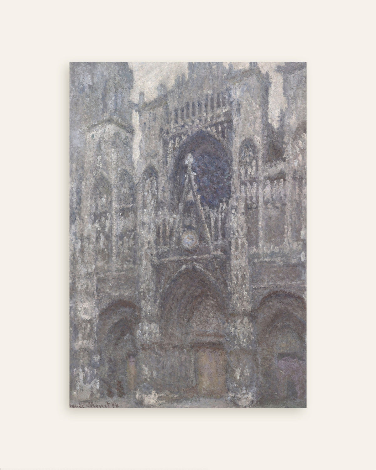 Poster A Catedral de Rouen, o Portal, Tempo Cinzento (1892), de Claude Monet, miniatura