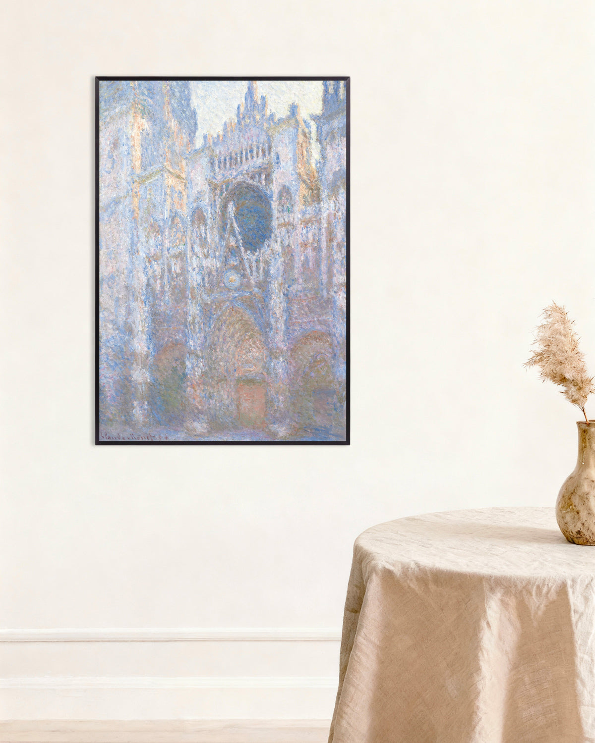 Poster A Catedral de Rouen, Fachada Oeste (1894), de Claude Monet, com moldura de metal
