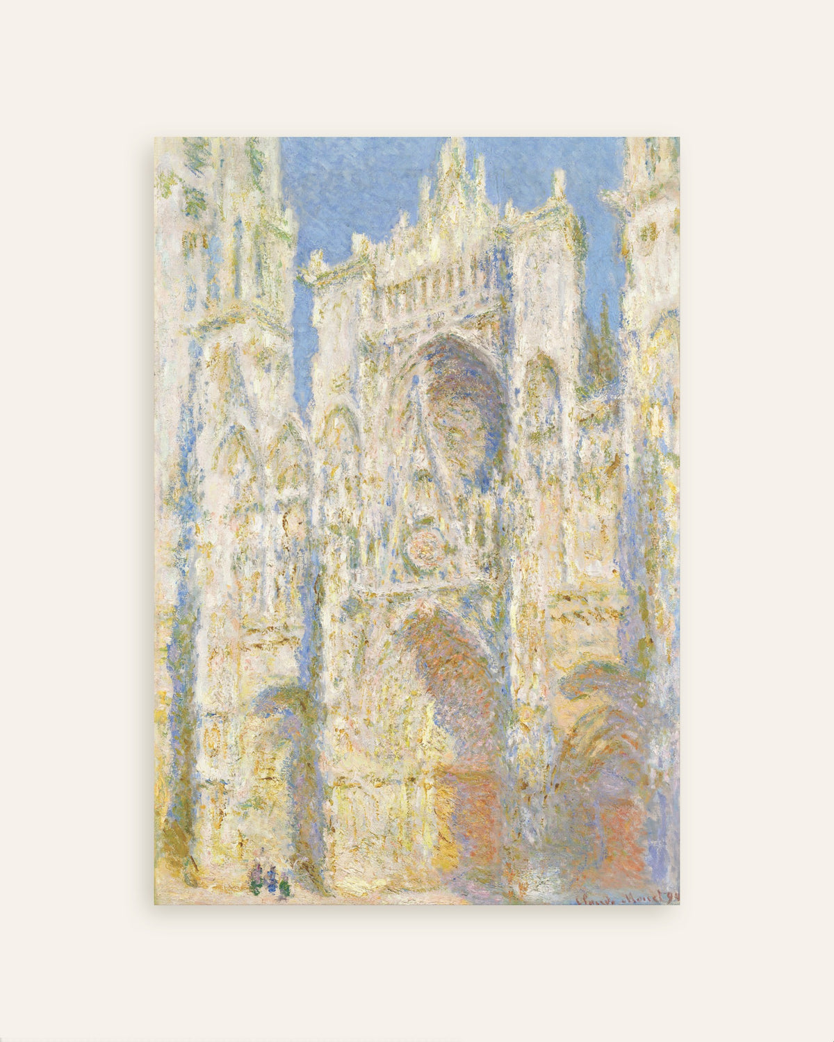 Poster A Catedral de Rouen, Fachada Oeste, Pleno Sol (1894), de Claude Monet, miniatura