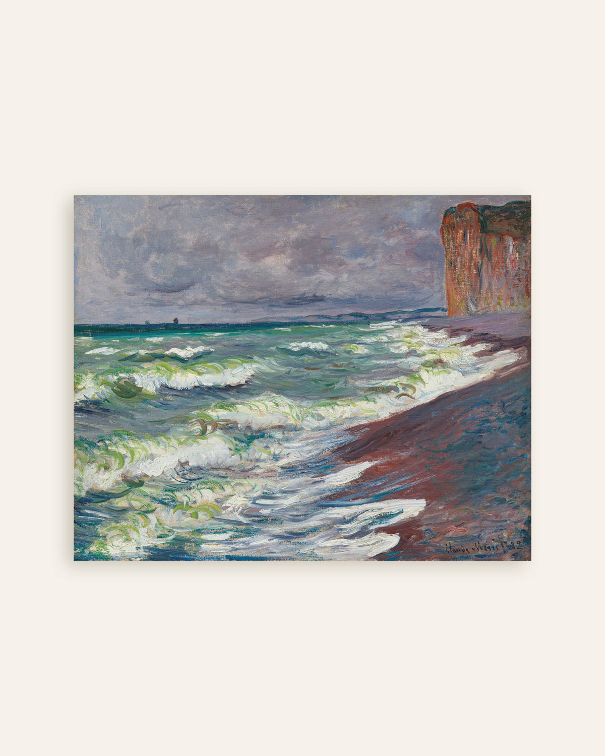 Poster Mar Agitado em Pourville (1882), de Claude Monet, miniatura