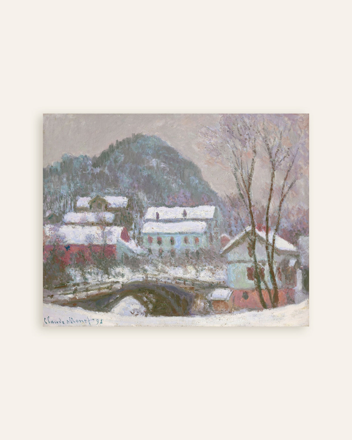 Poster Sandvika, Noruega, Efeito de Neve (1895), de Claude Monet, miniatura