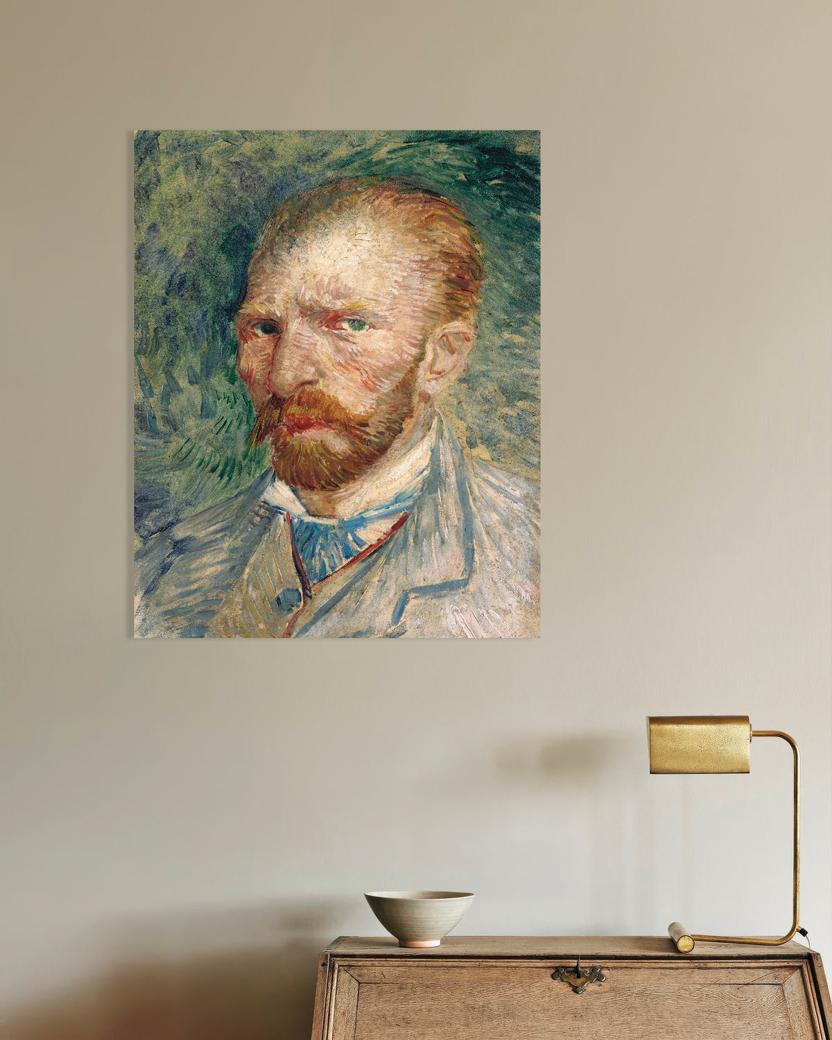 Poster de Autorretrato sobre um Fundo Verde (1886), de Vincent van Gogh