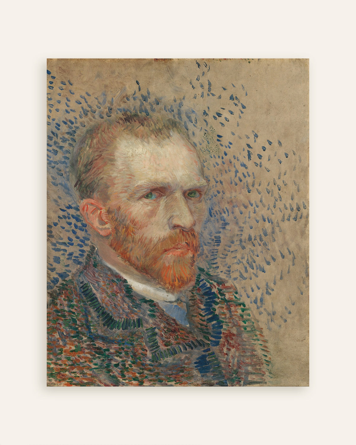 Poster de Autorretrato com Traços Azuis (1887), de Vincent van Gogh, miniatura