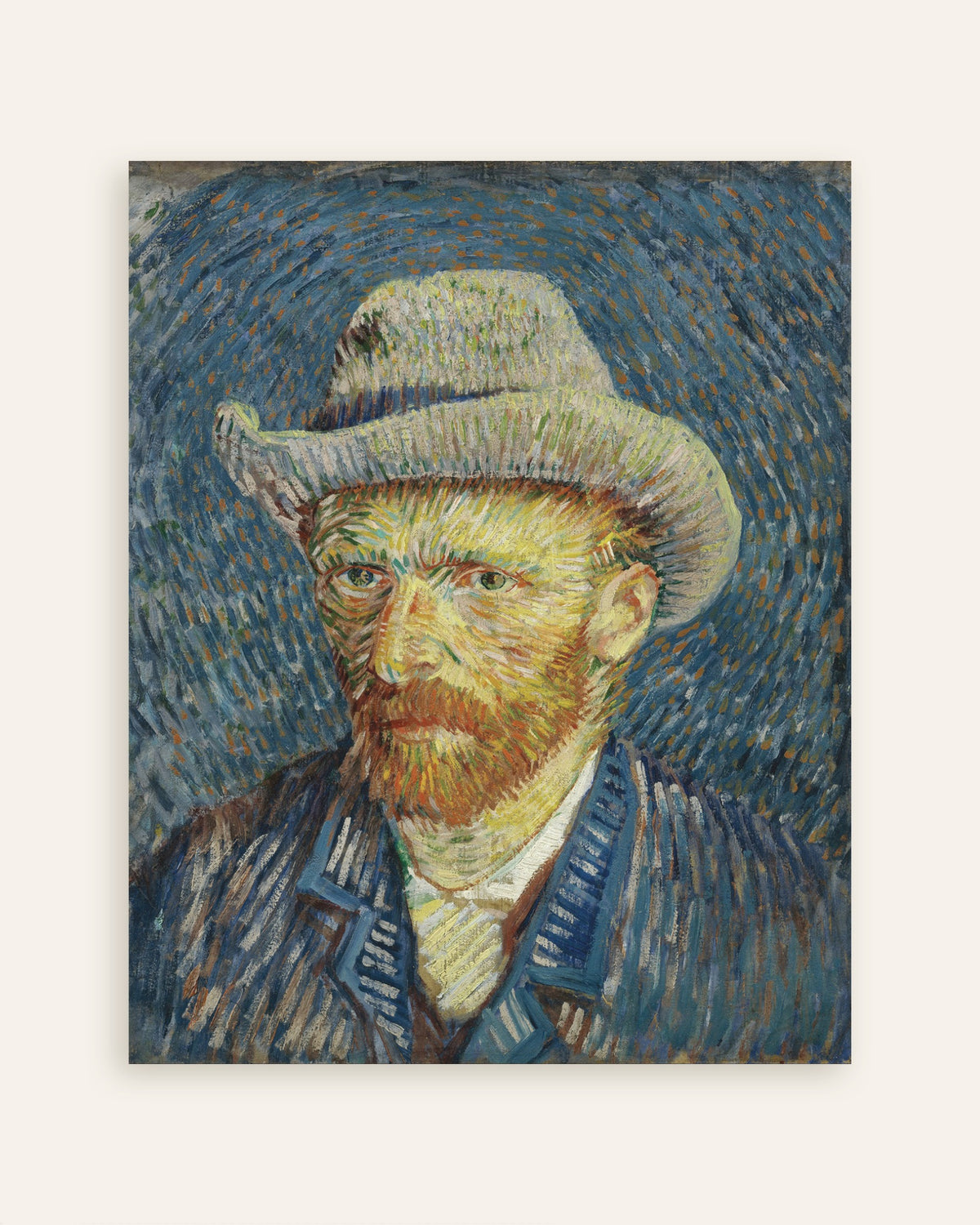 Poster de Autorretrato com chapéu de feltro cinzento (1887), de Vincent van Gogh, em miniatura