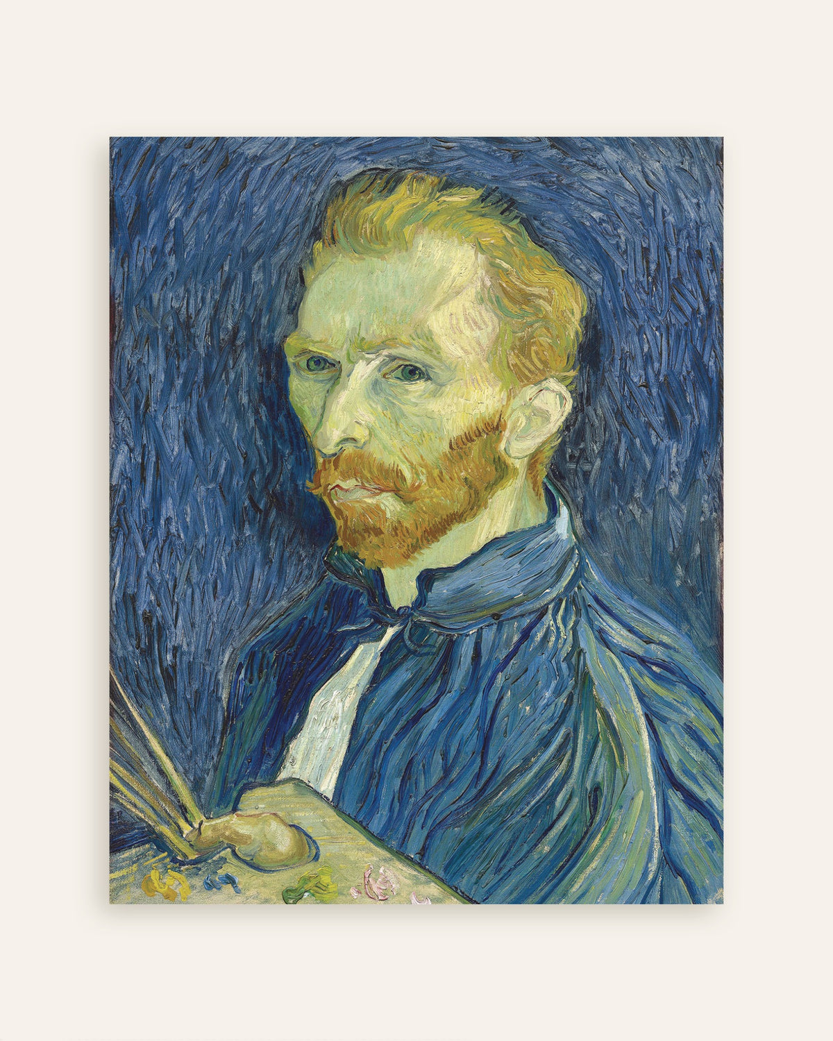 Poster de Autorretrato com Paleta (1889), de Vincent van Gogh, em miniatura