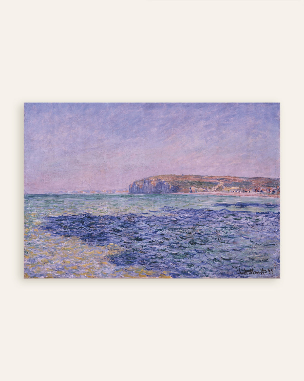 Poster Sombras no Mar, Falésias de Pourville (1882), de Claude Monet, miniatura