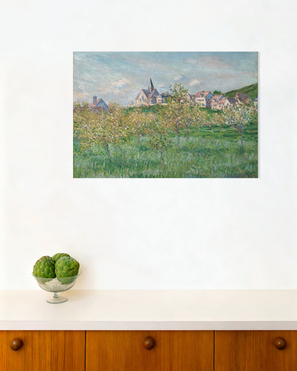 Poster Primavera em Giverny, Efeito de Tarde (1885), de Claude Monet